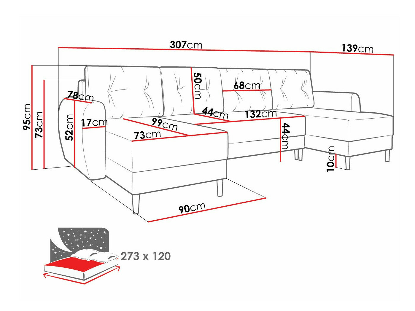 Sarokkanapé Memphis 140 (Poso 100)