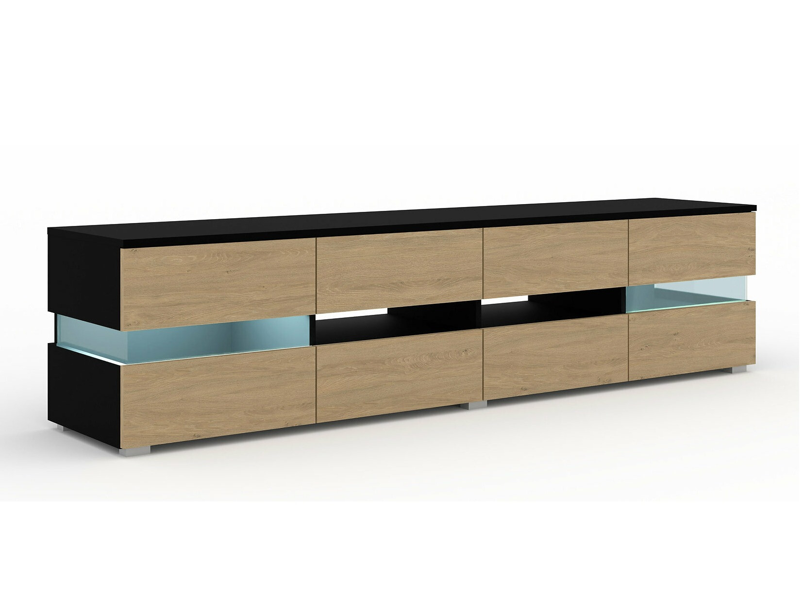 TV-állvány Buffalo 146 (Fekete + Tölgy)