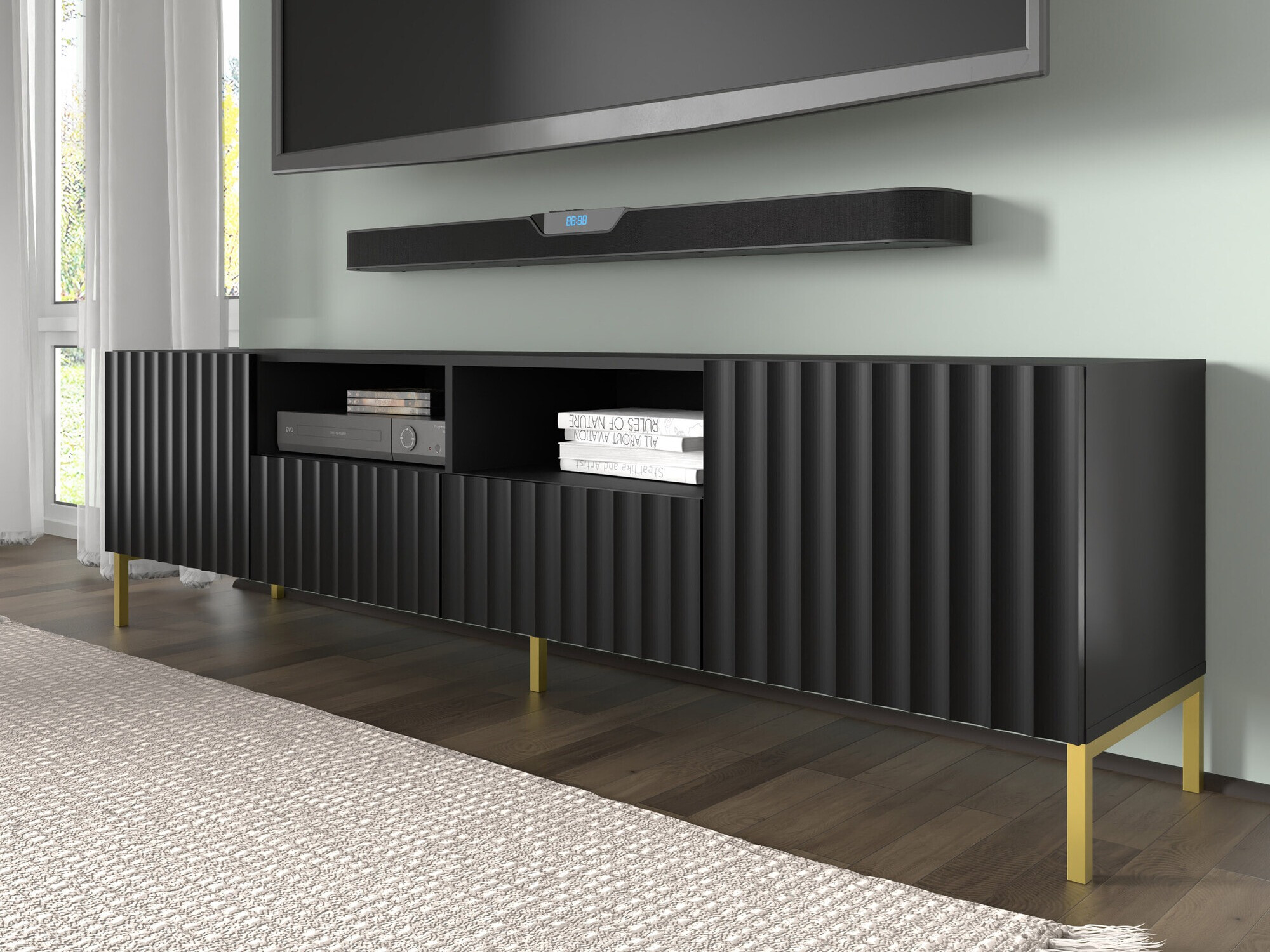 TV-állvány Soropho 102 (Fekete)