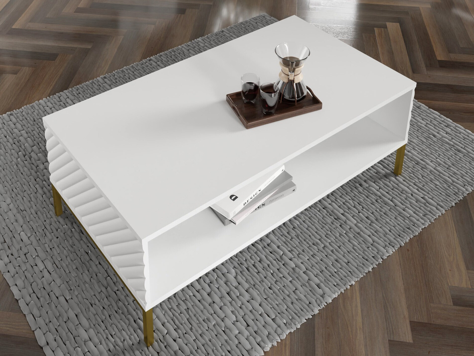 Dohányzóasztal Fivremu 106 (Fehér)