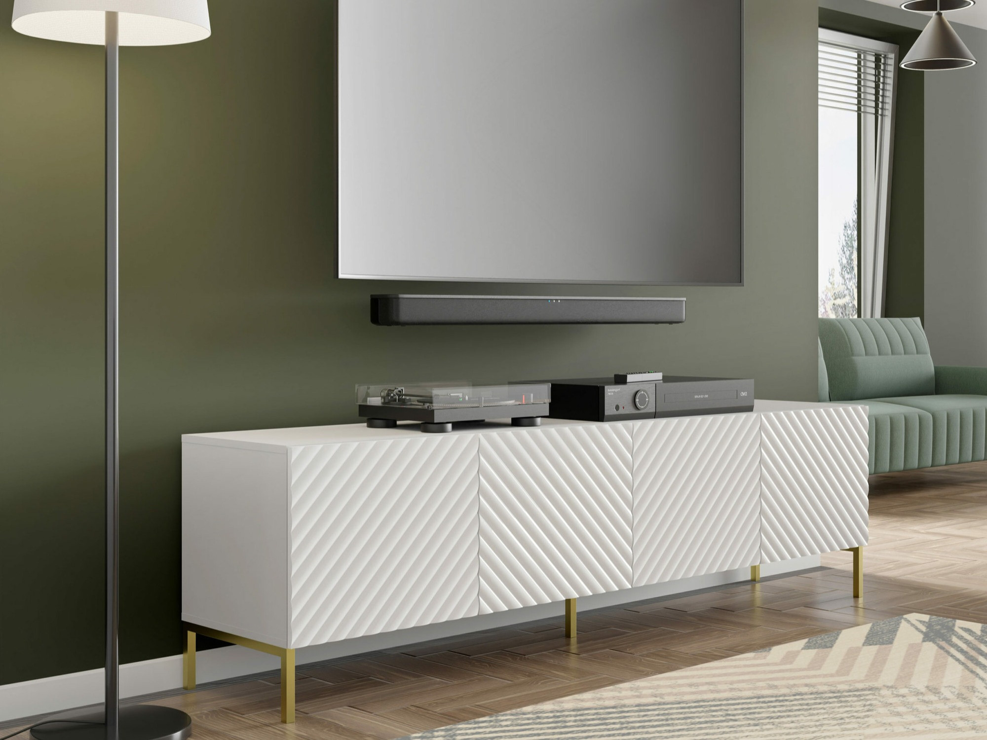 TV-állvány Fivremu 105 (Fehér)