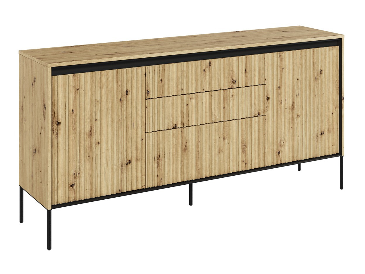 Komód Fernolu 100 (Artisan tölgy + Fekete)