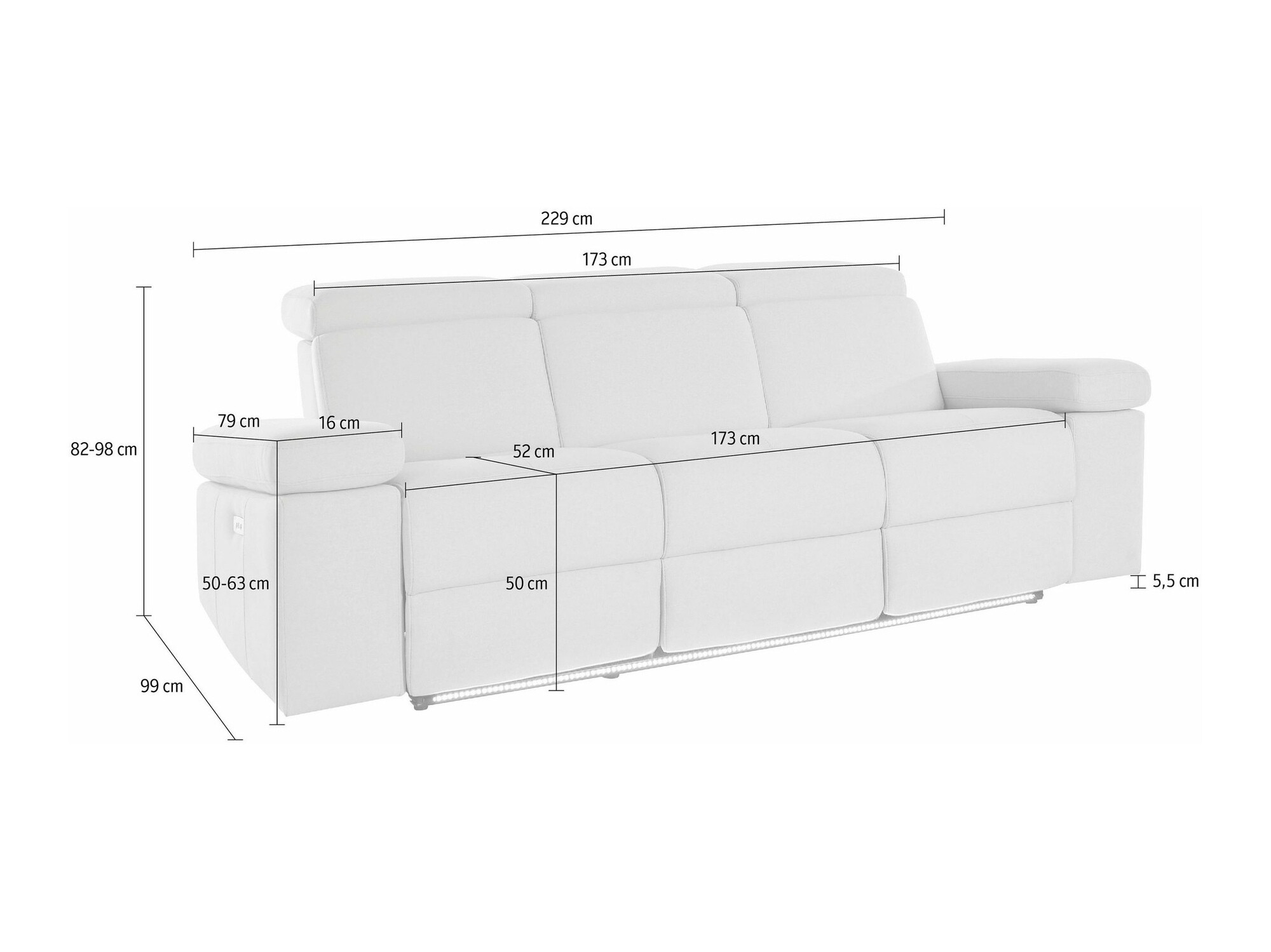 Relax kanapé Denton 1494 (Szürke)