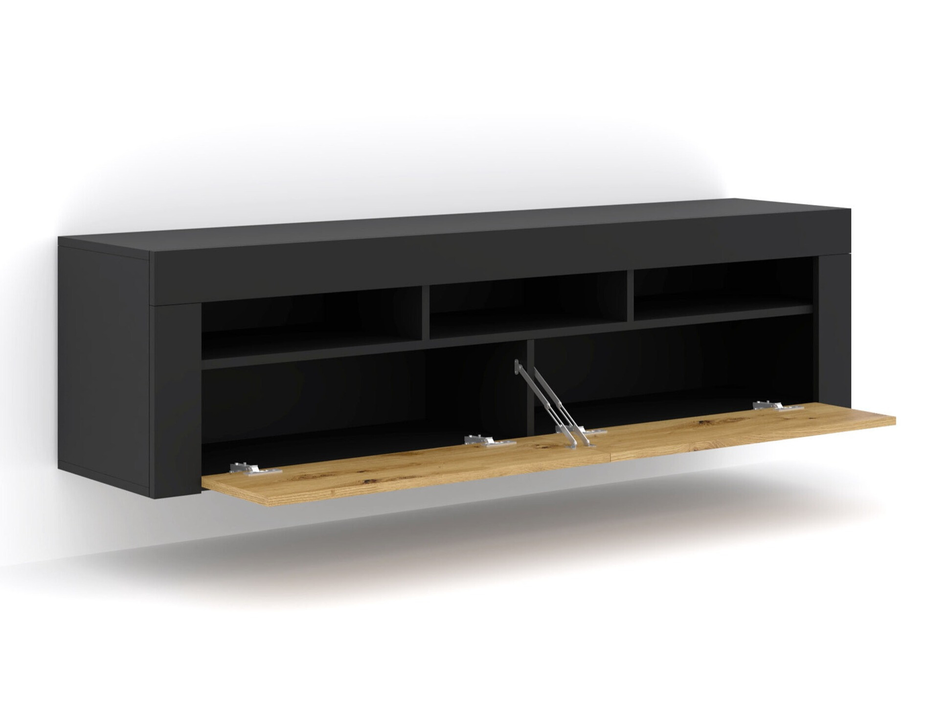 TV-állvány Buffalo 149 (Fekete + Artisan tölgy)