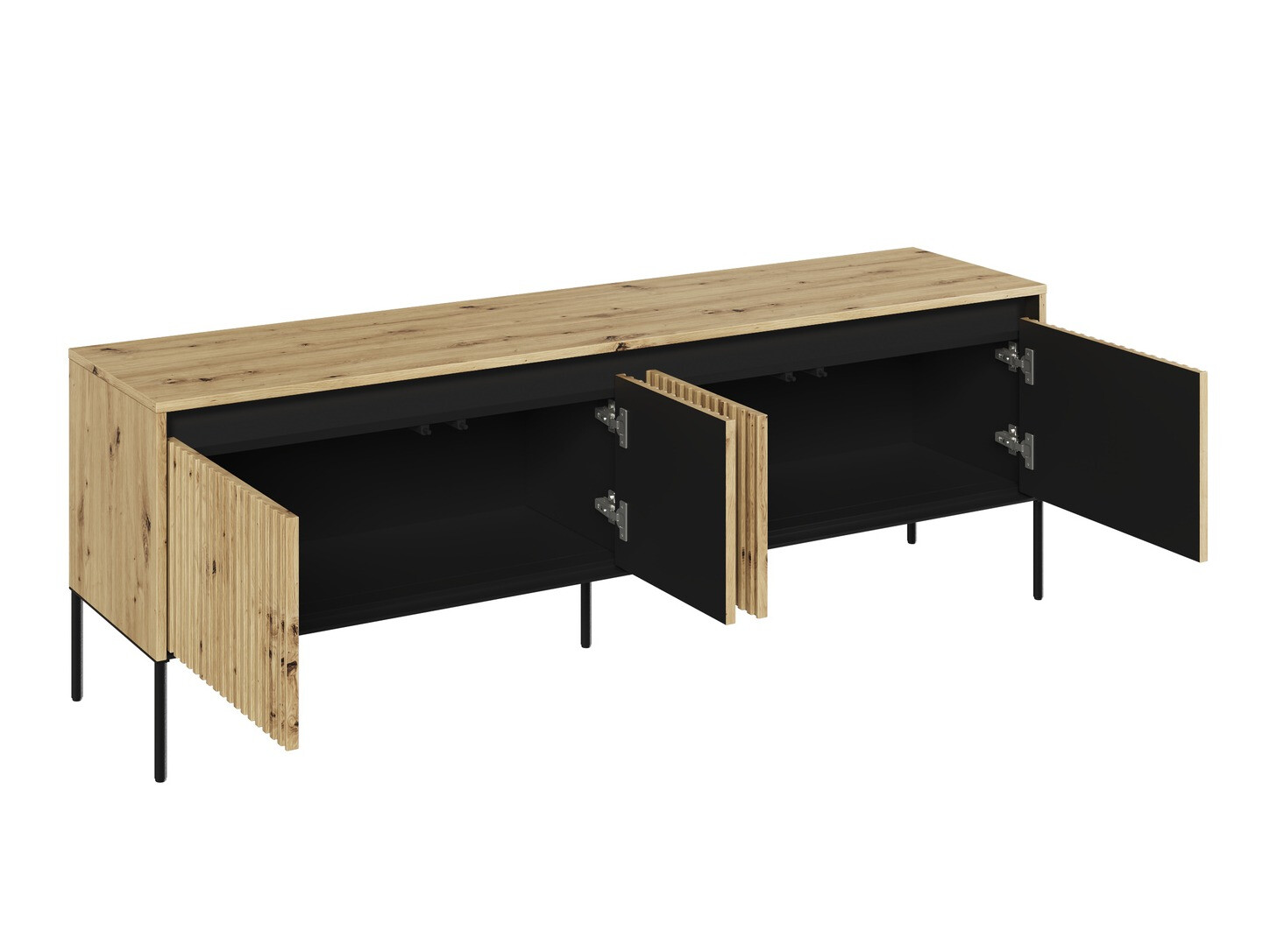 TV-állvány Fernolu 104 (Artisan tölgy + Fekete)