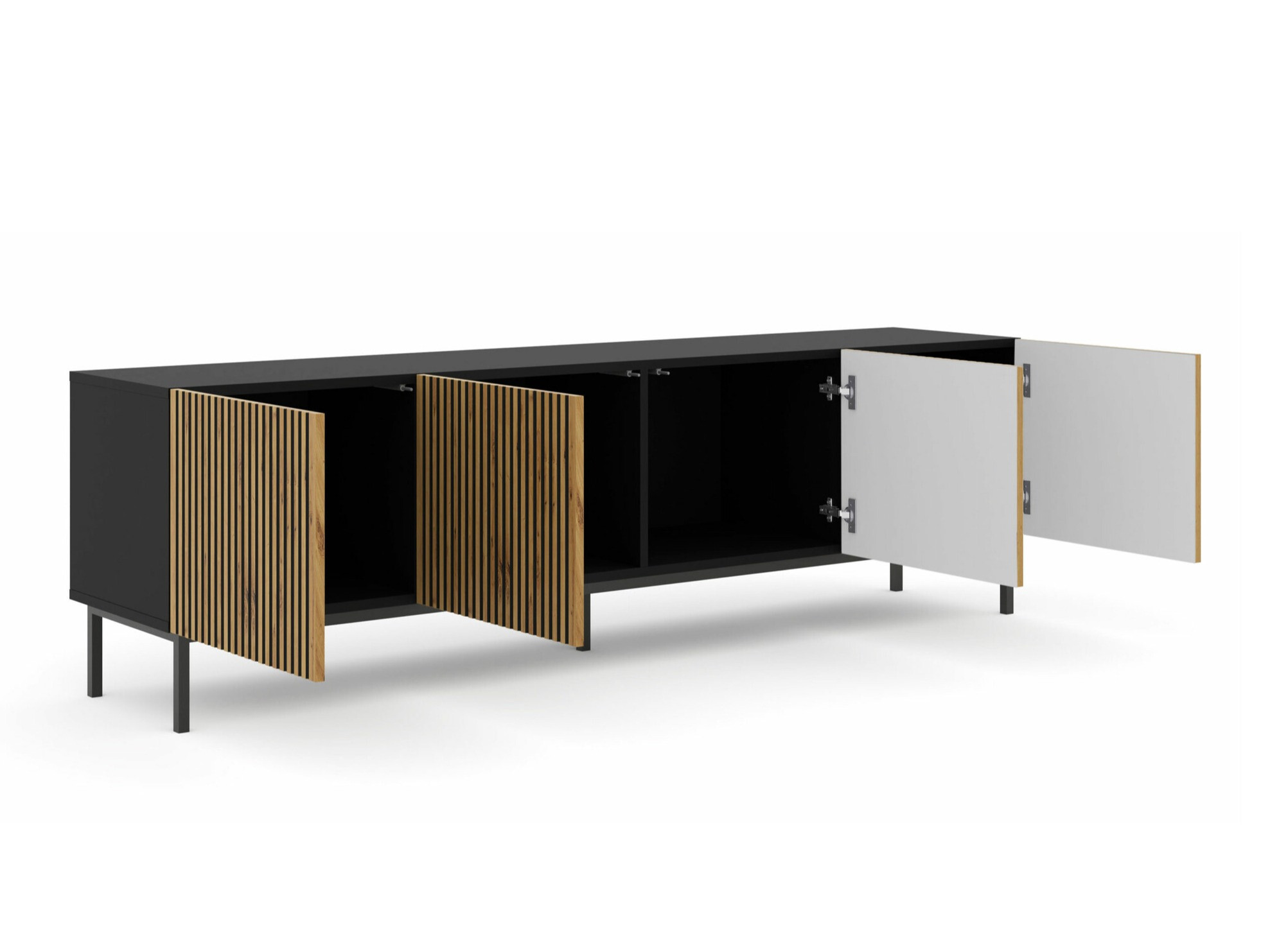 TV-állvány Talsalu 101 (Artisan tölgy + Fekete)