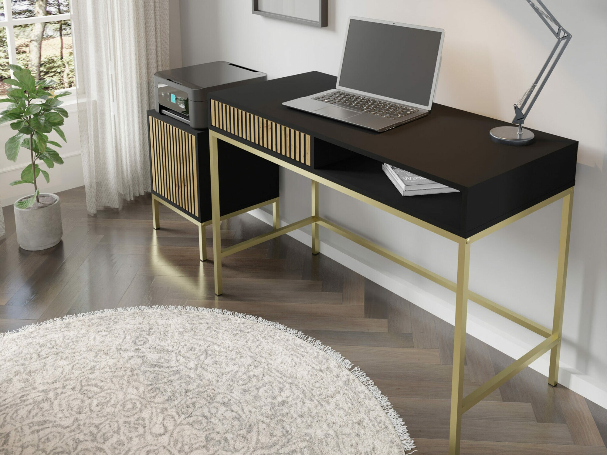 Íróasztal Talsalu 104 (Fekete + Artisan tölgy)