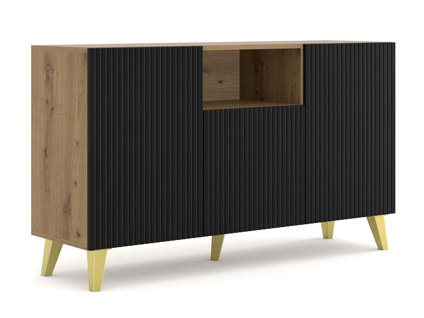 Szekrény Etdela 101 (Artisan tölgy + Fekete)