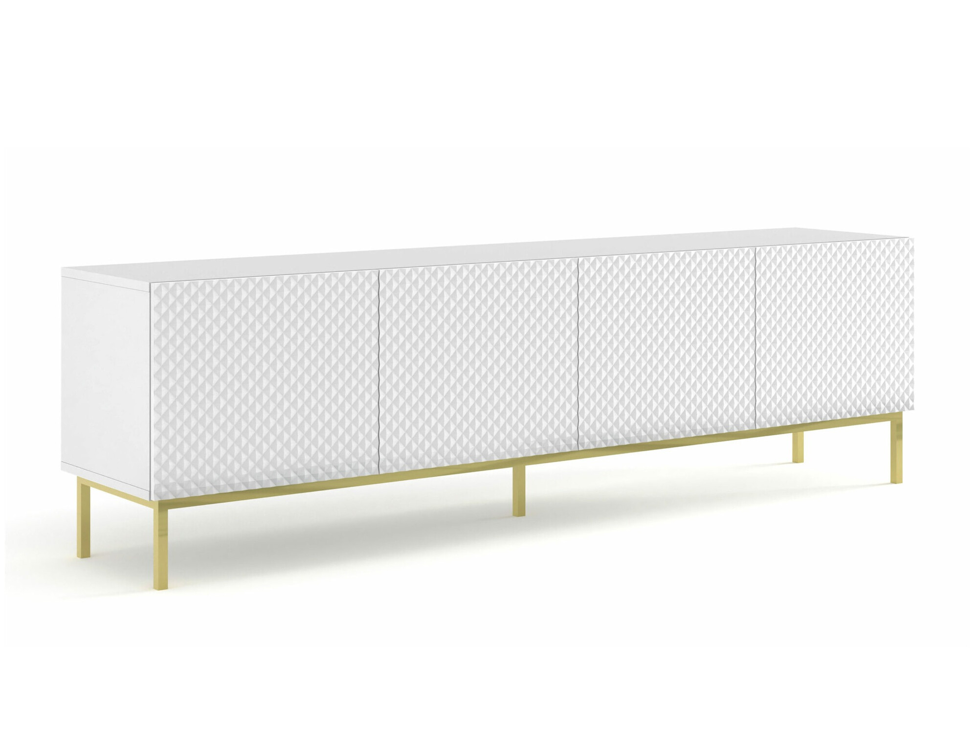 TV-állvány Odelomu 100 (Fehér + Fényes fehér)