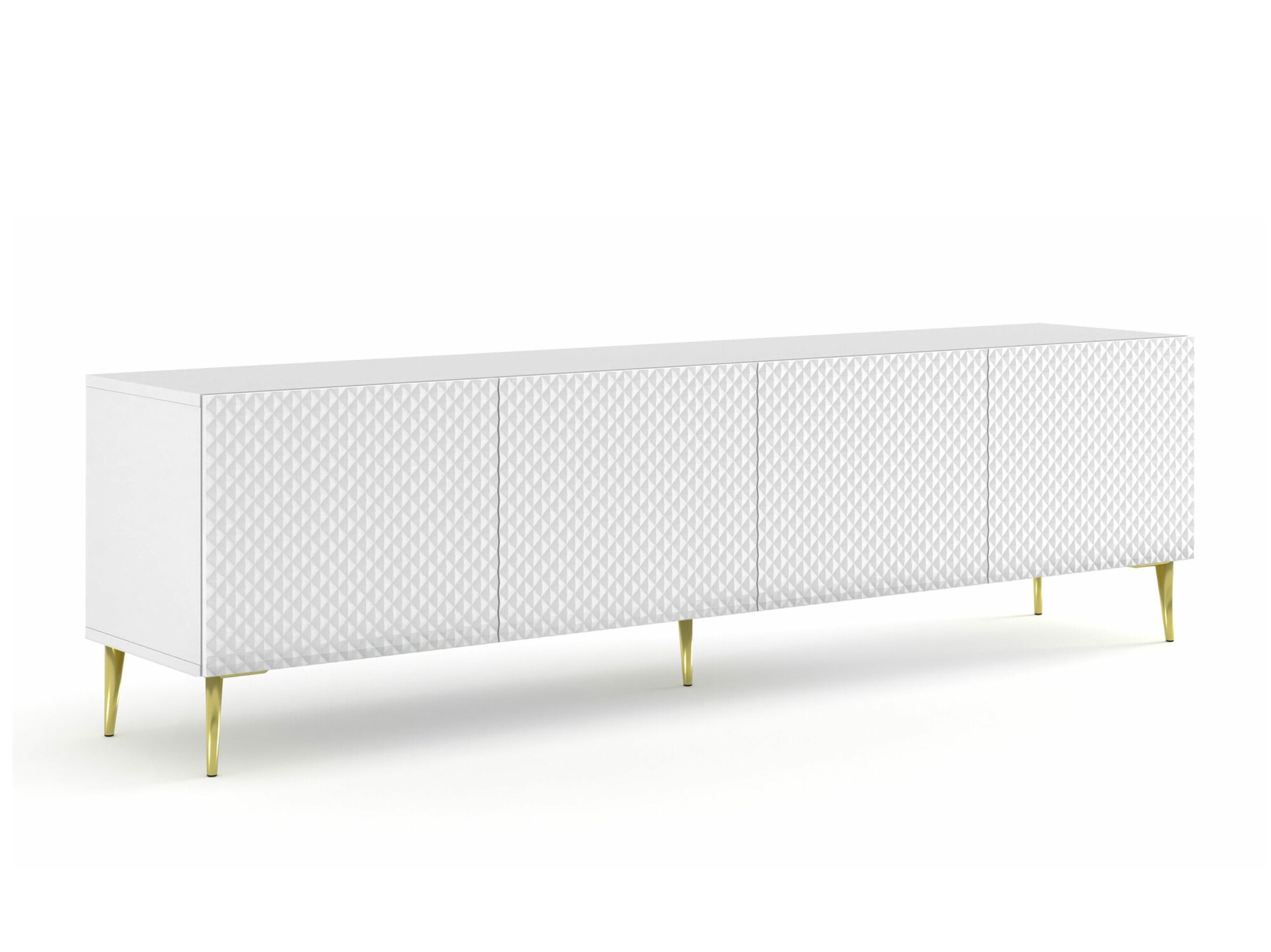 TV-állvány Odelomu 100 (Fehér + Fényes fehér)