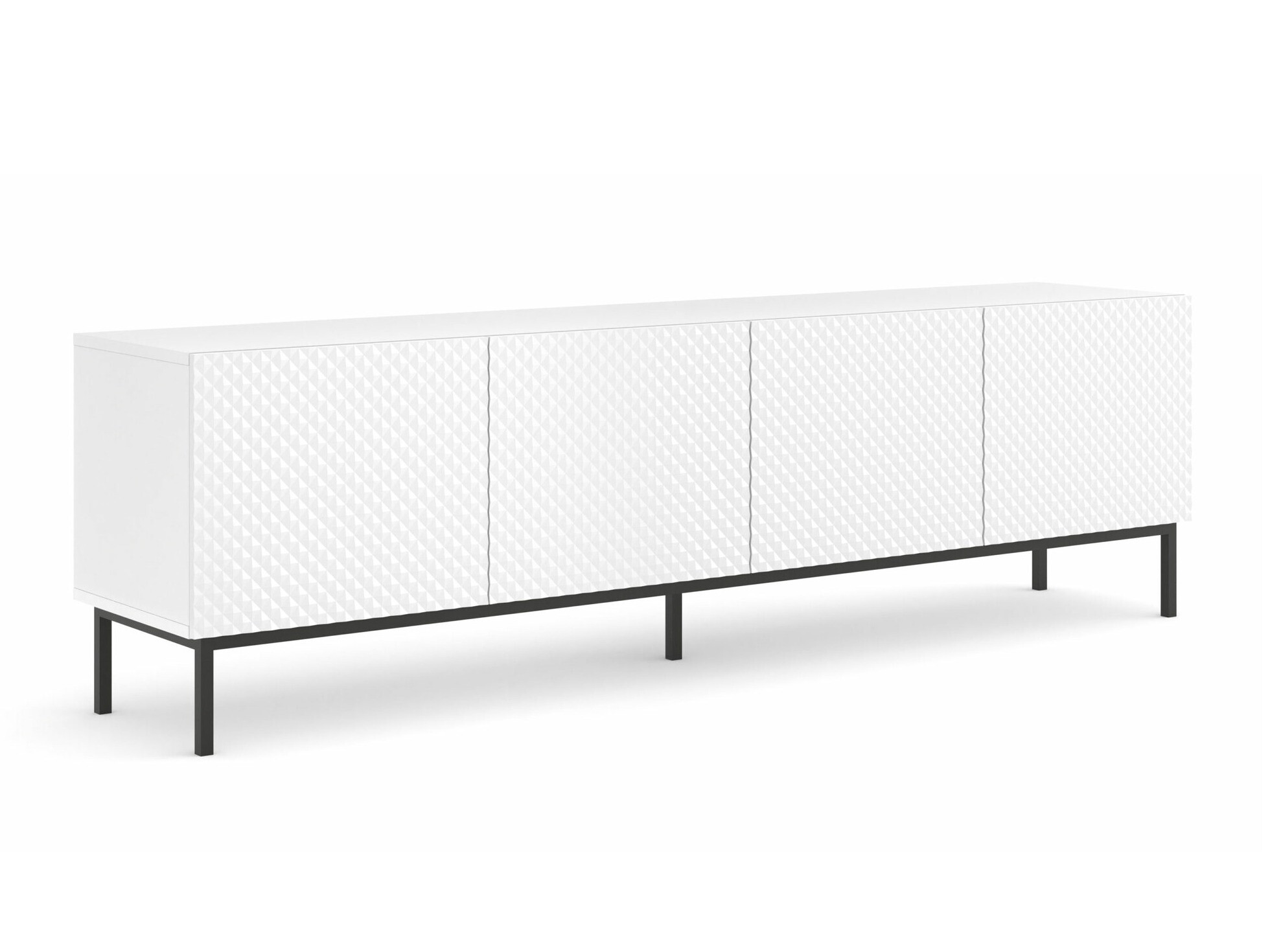 TV-állvány Odelomu 100 (Fehér + Fényes fehér)