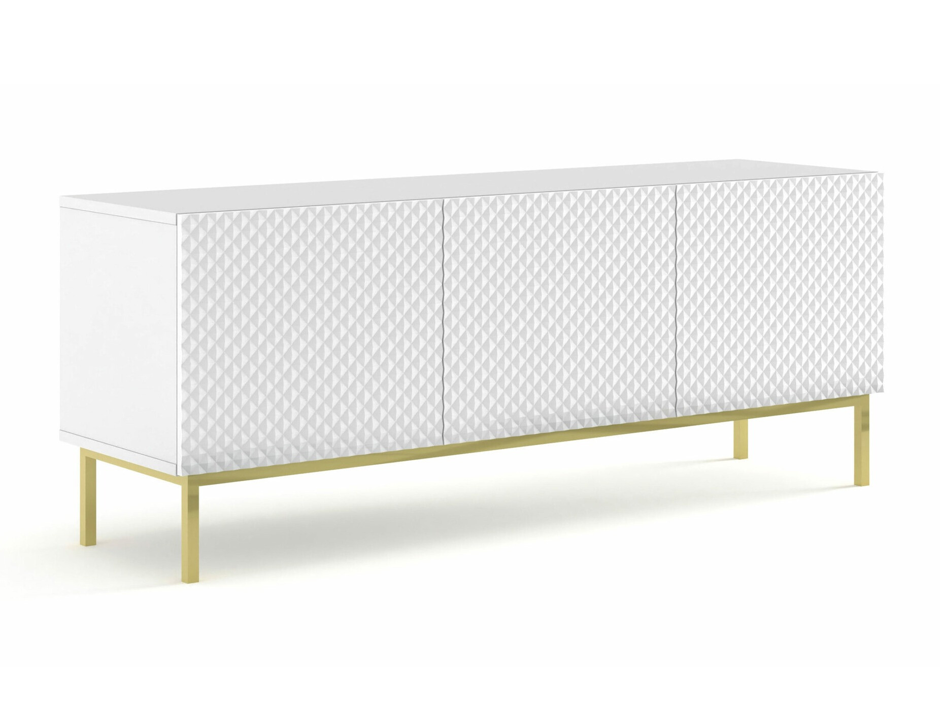 TV-állvány Odelomu 101 (Fehér + Fényes fehér)