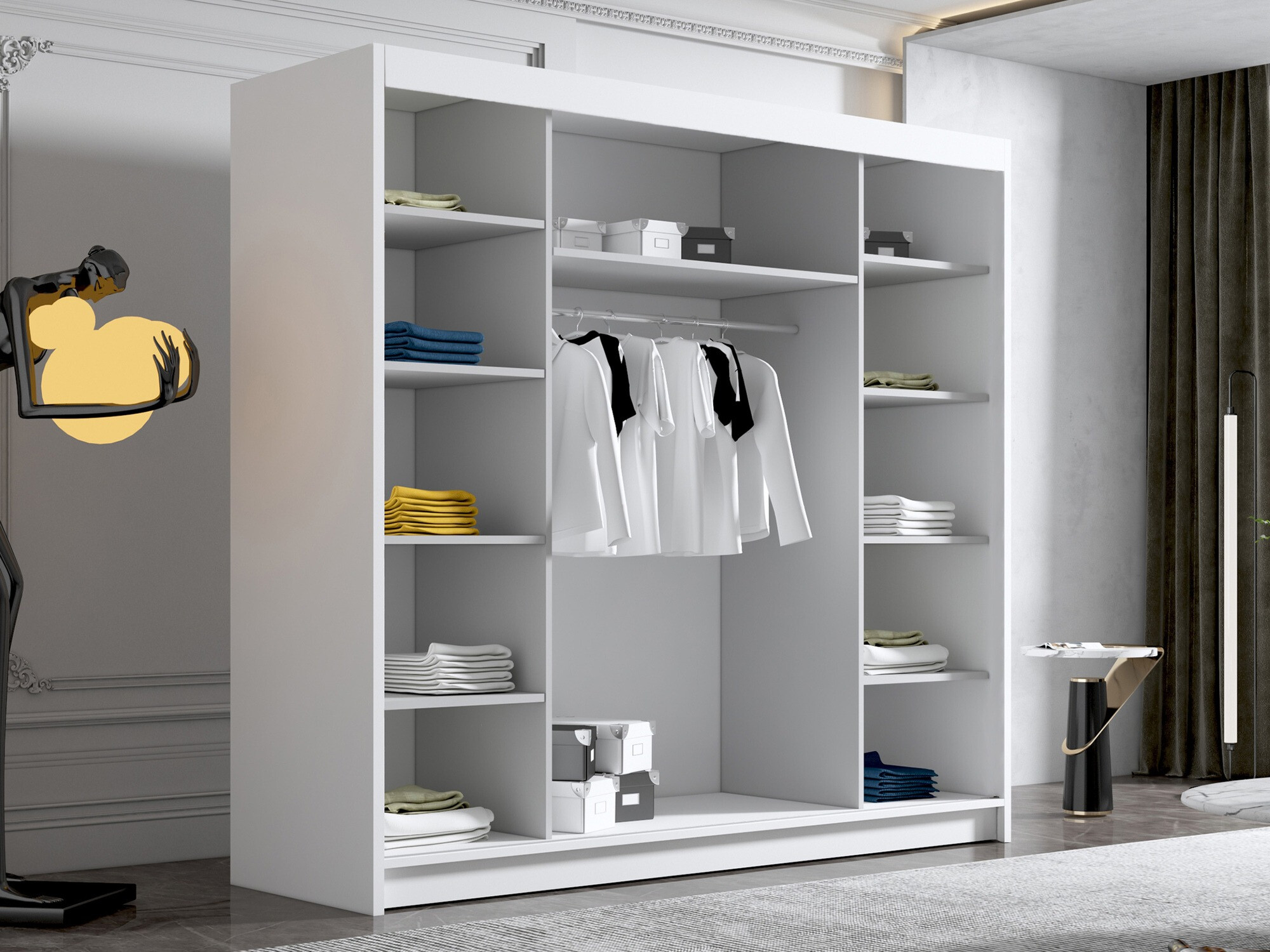 Gardróbszekrény Closico 185 (Fekete + Fehér)