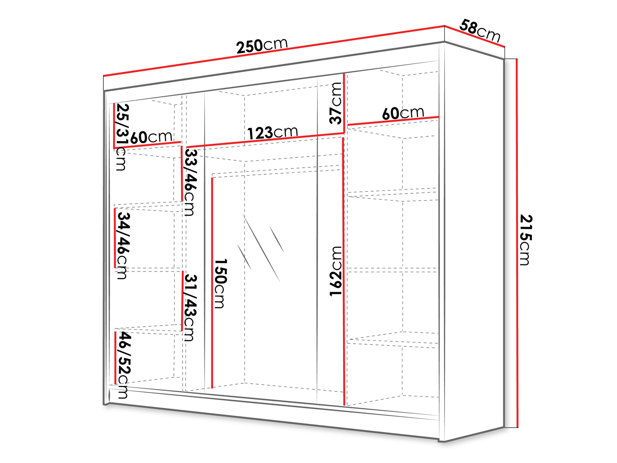 Gardróbszekrény Closico Veltron II (Kasmír)
