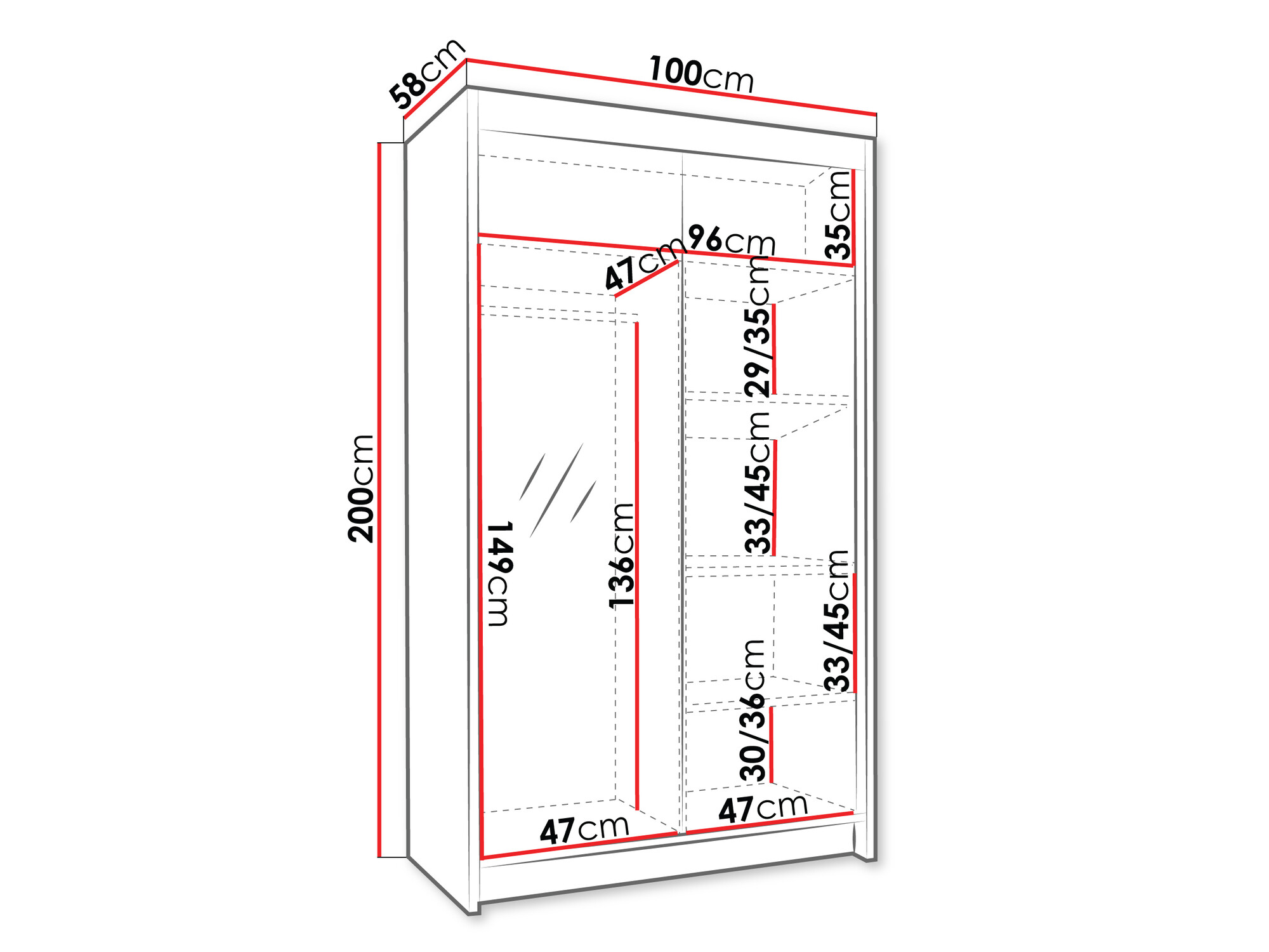 Gardróbszekrény Closico 189 (Fehér)