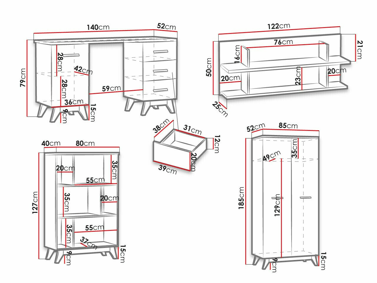 Otthoni iroda készlet Sorvera 114