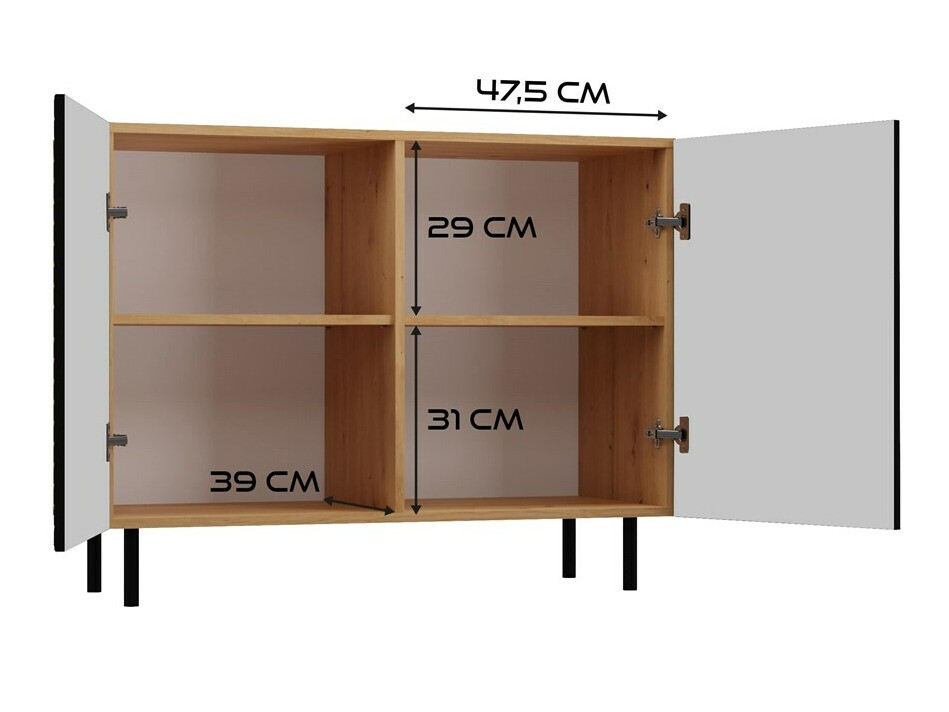 Szekrény Romseru 101 (Fekete + Artisan tölgy)