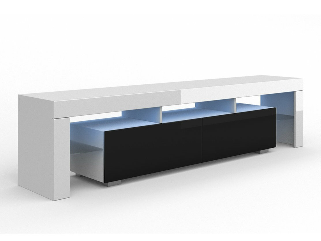 TV-állvány Buffalo 169 (Fehér + Fényes fekete)