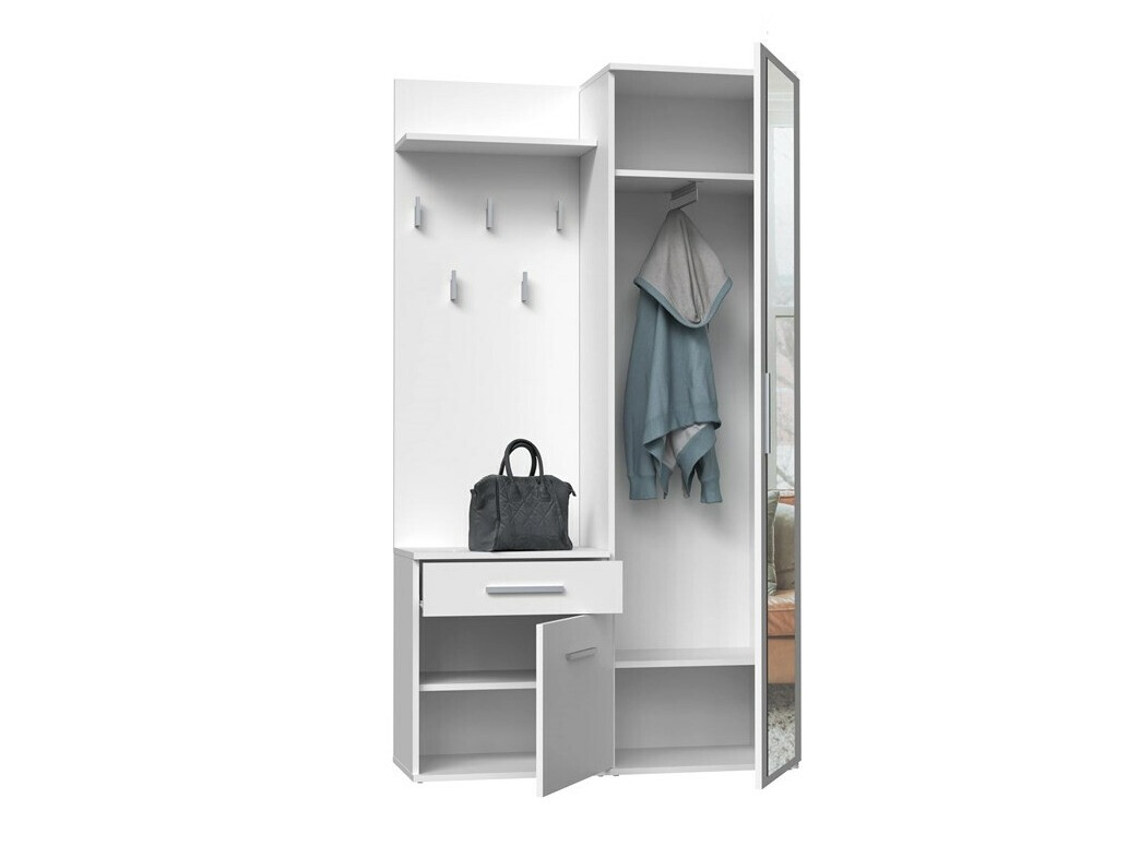 Előszoba garnitúra Mandeville 126 (Matt fehér)