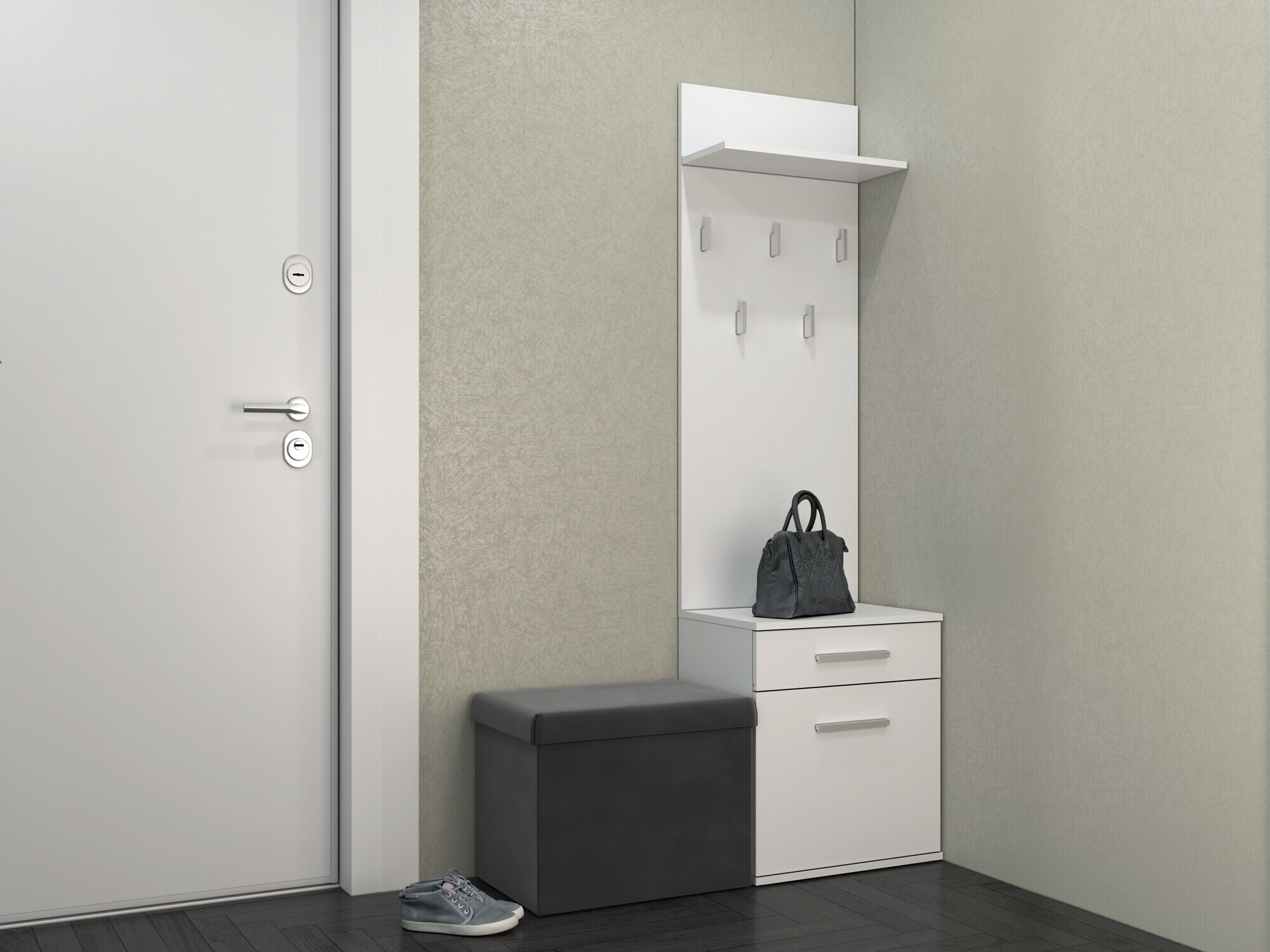 Előszoba garnitúra Mandeville 129 (Matt fehér)