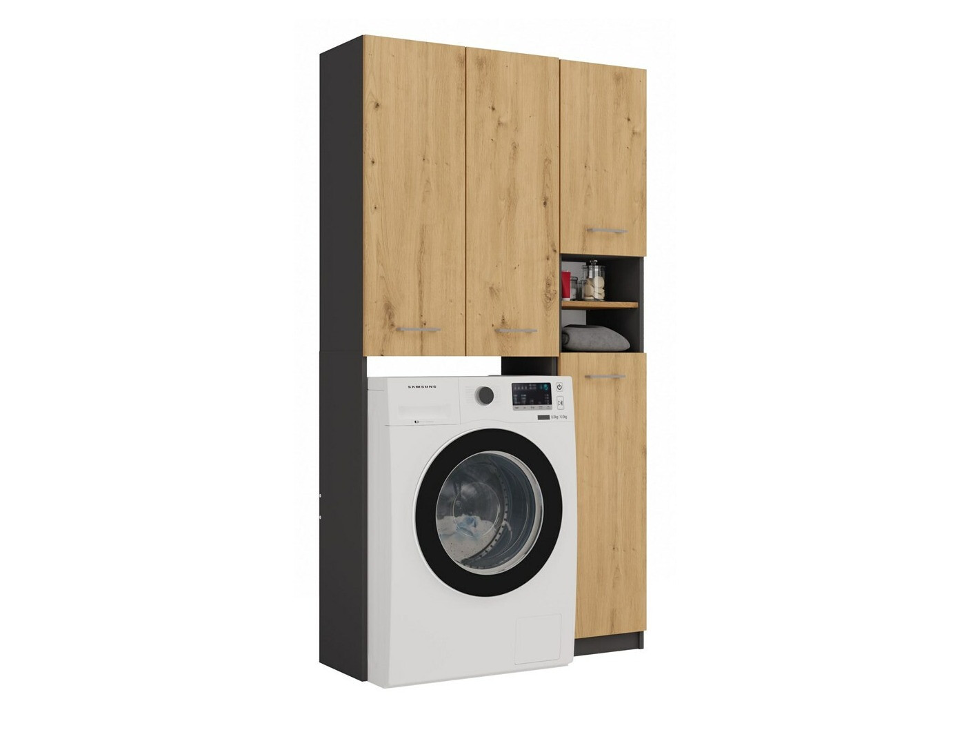 Fürdőszoba polc Mandeville 130 (Antracit + Artisan tölgy)