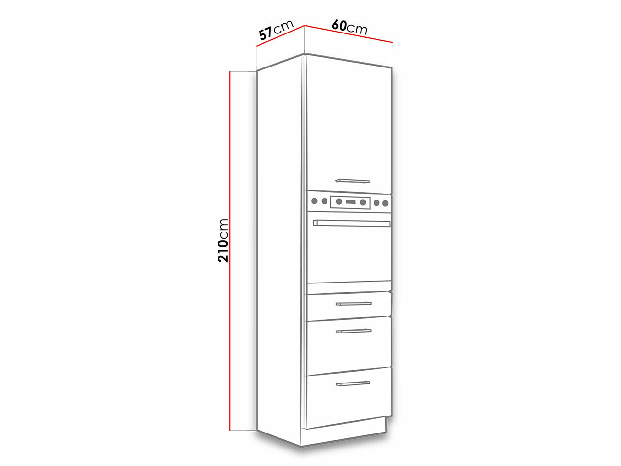 Moduláris szekrény beépített készülékekhez Wood Dark 122