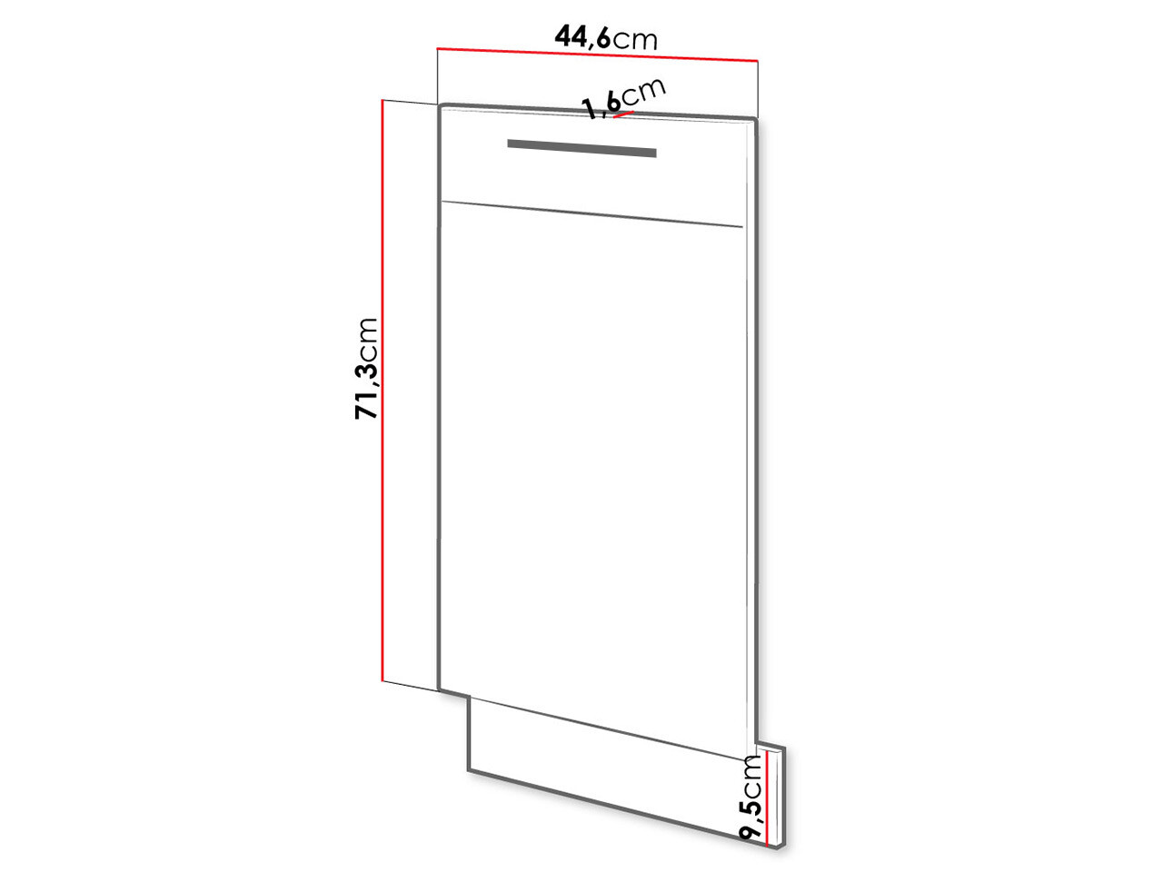 Mosogatógép ajtó Wood Grey 104