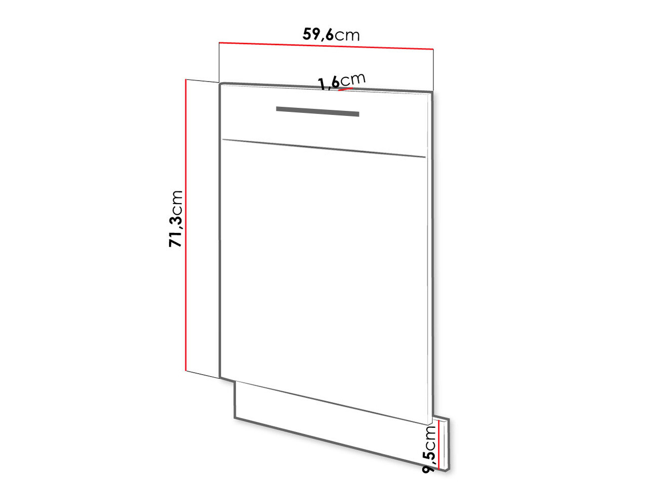 Mosogatógép-ajtó Wood White 107