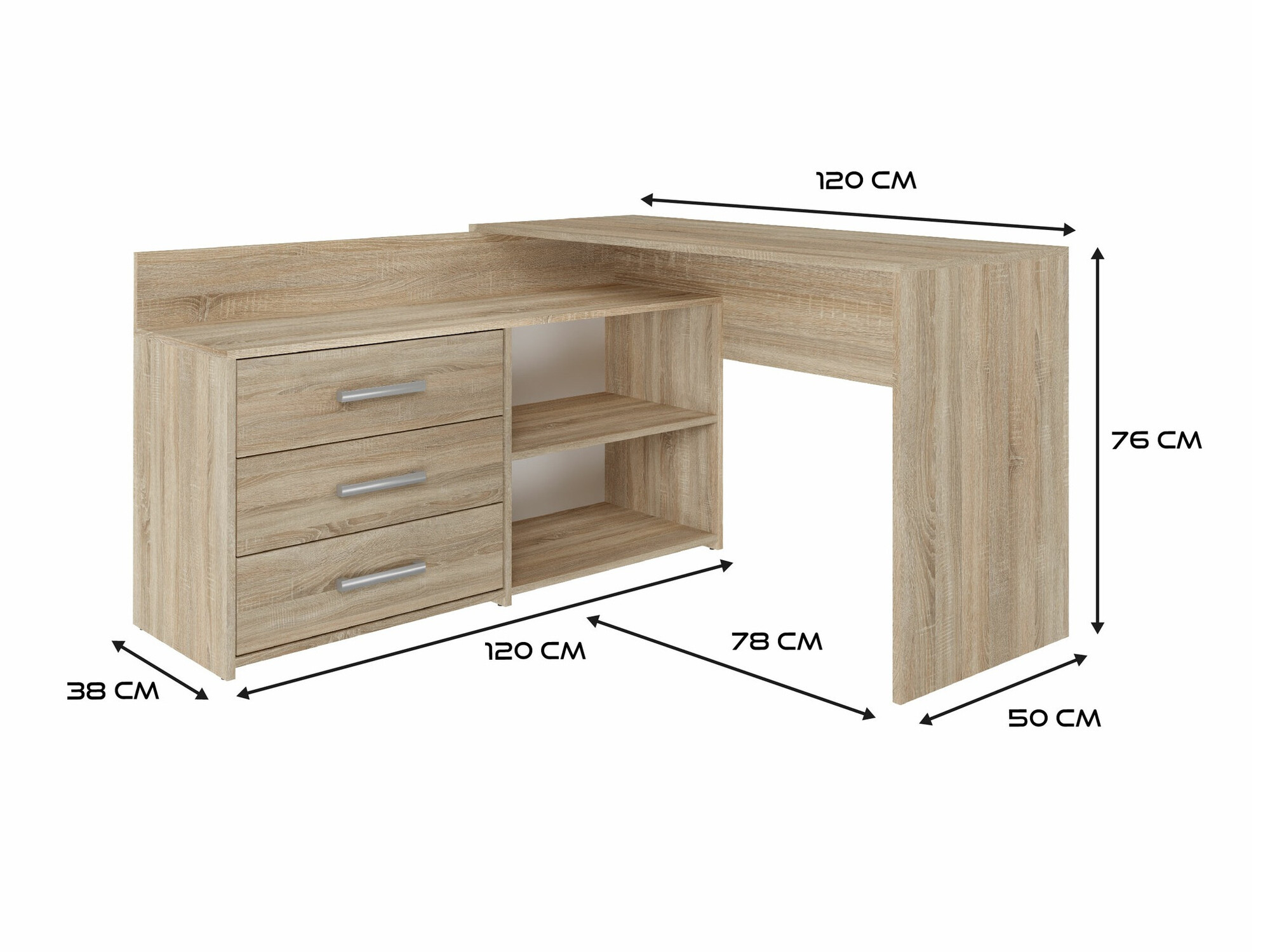 Sarok íróasztal Mandeville 131 (Sonoma tölgy)