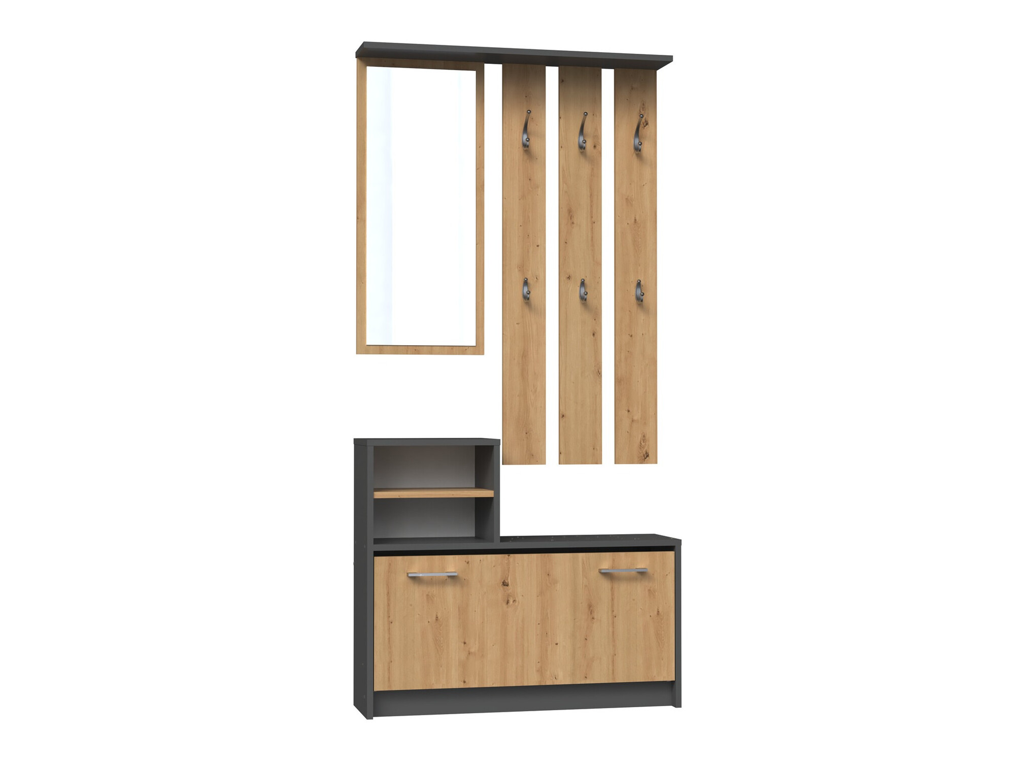 Előszoba garnitúra Mandeville 144 (Artisan tölgy + Antracit)