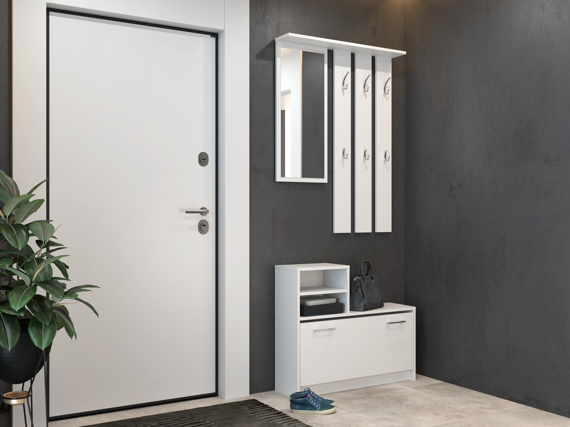 Előszoba garnitúra Mandeville 144 (Fehér)