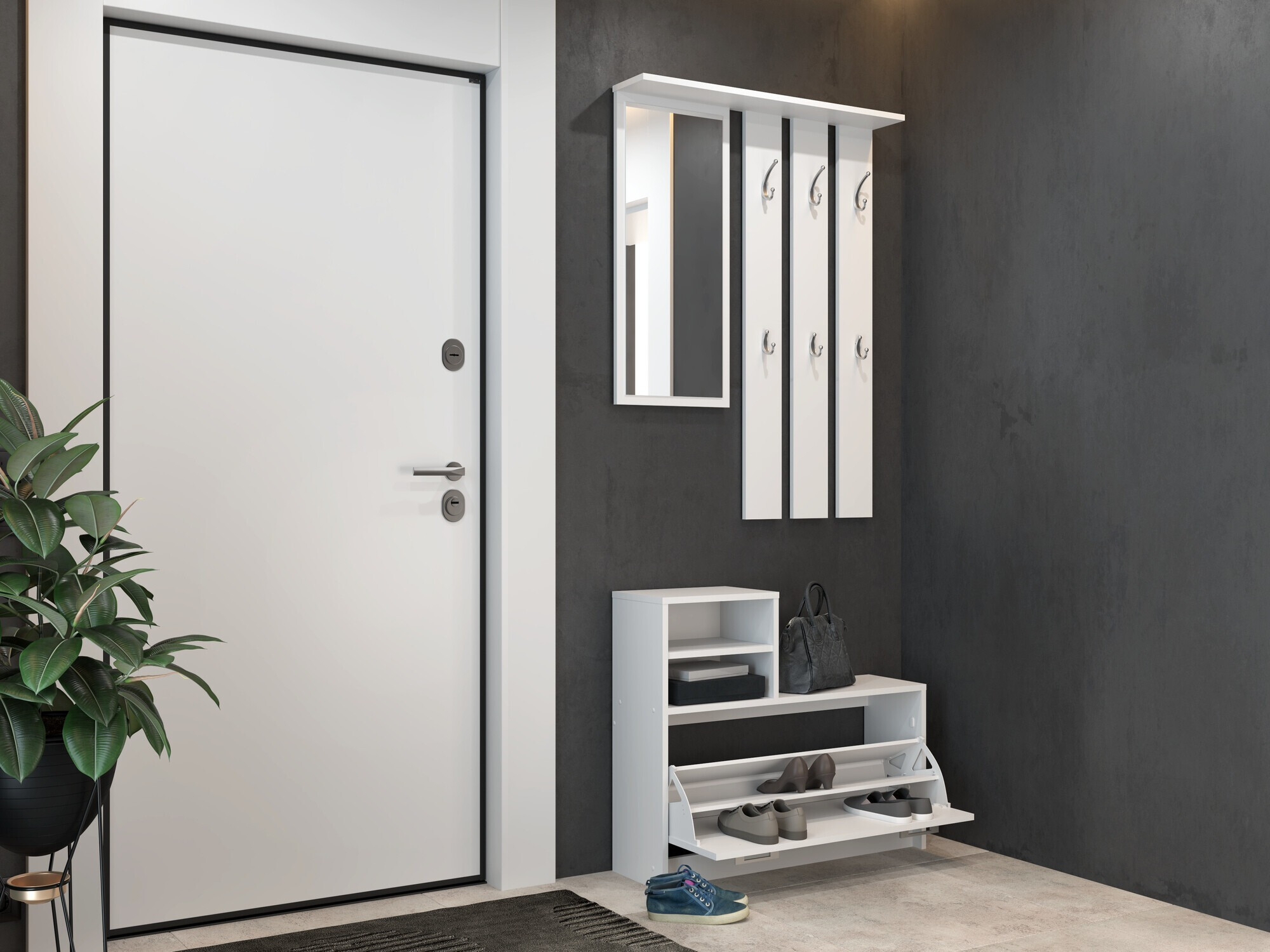 Előszoba garnitúra Mandeville 144 (Fehér)