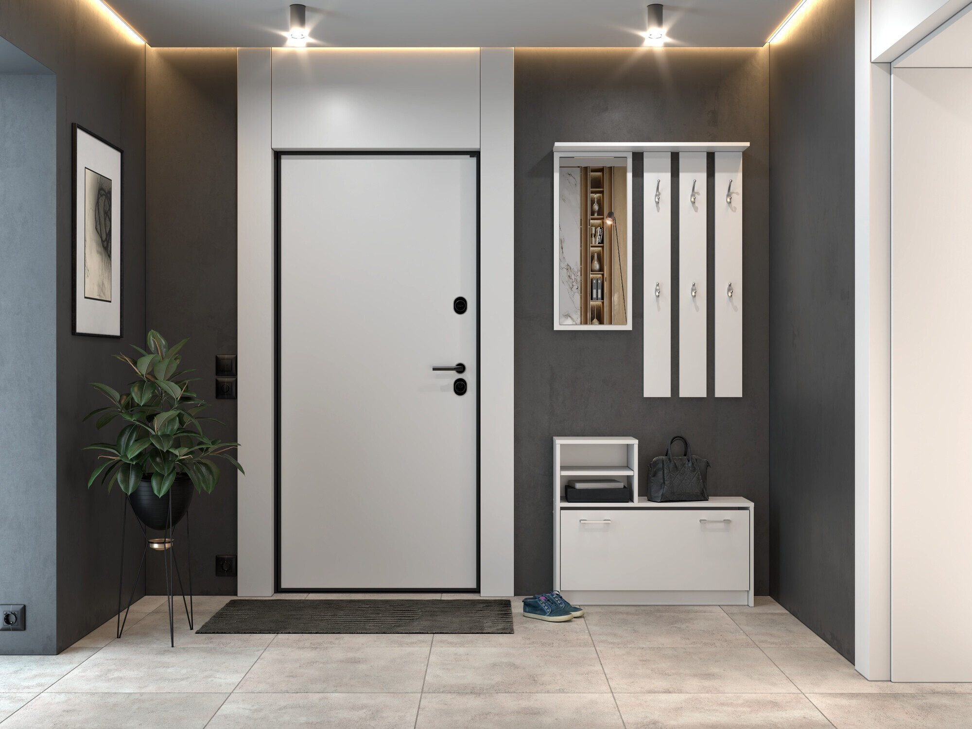 Előszoba garnitúra Mandeville 144 (Fehér)