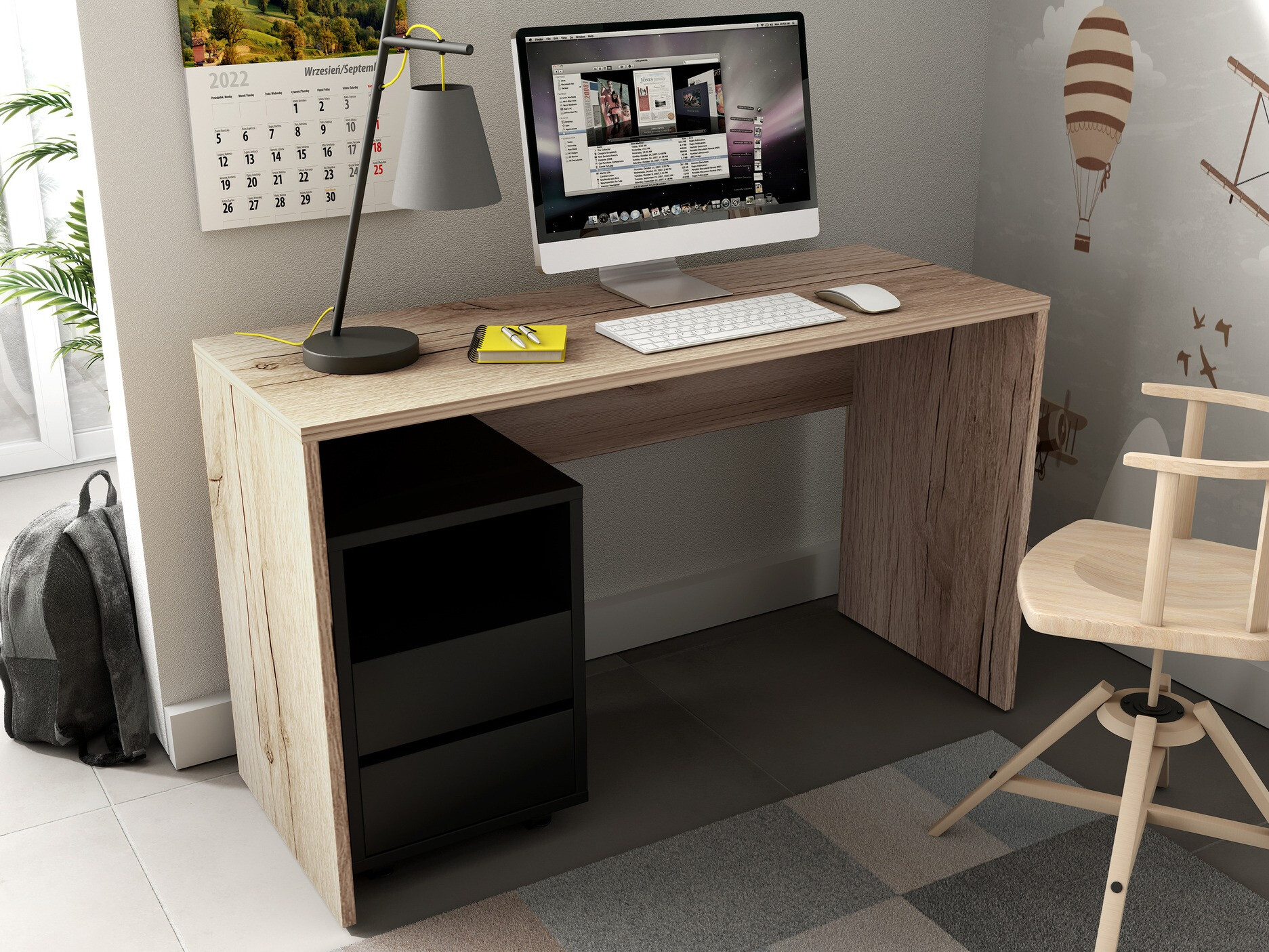 Íróasztal Austin 345 (Világos tölgy)