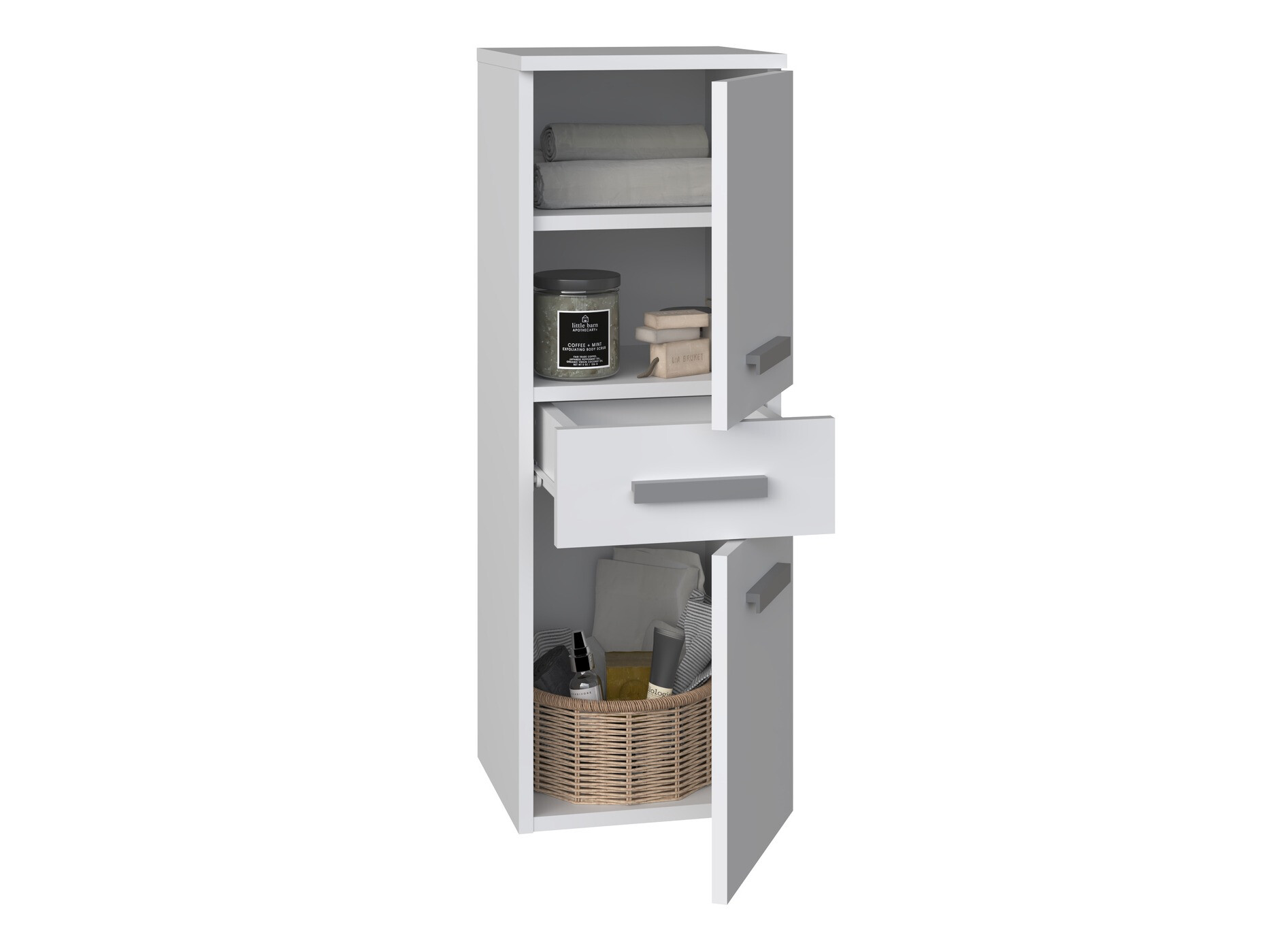 Álló fürdőszoba szekrény Nolmaru 108 (Fehér)