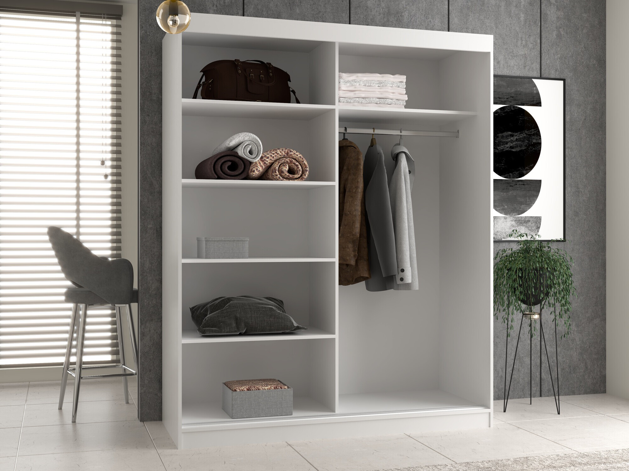 Gardróbszekrény Mandeville 165 (Fehér)