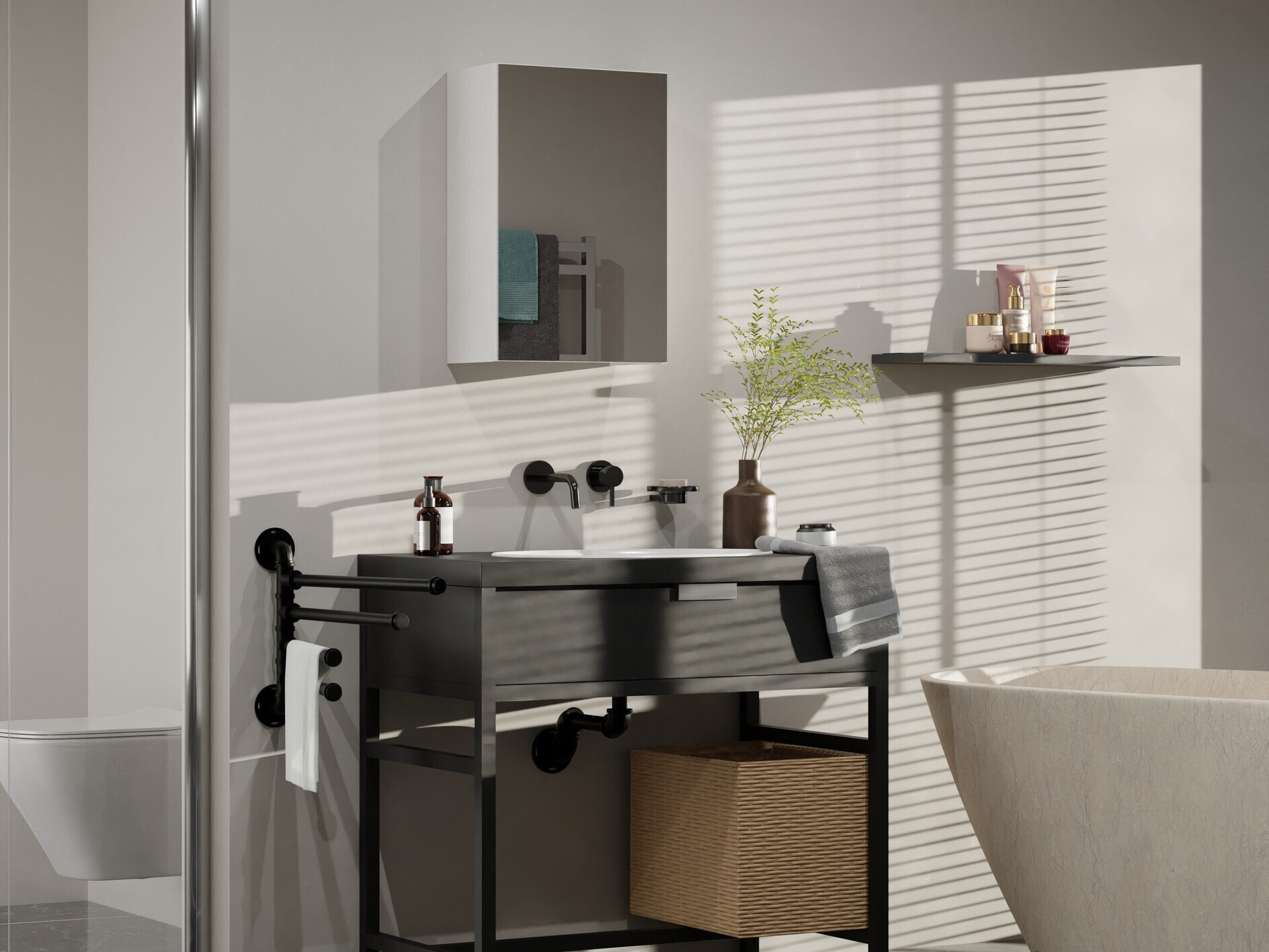 Fürdőszoba tükörszekrény Balelbo 100 (Fehér)