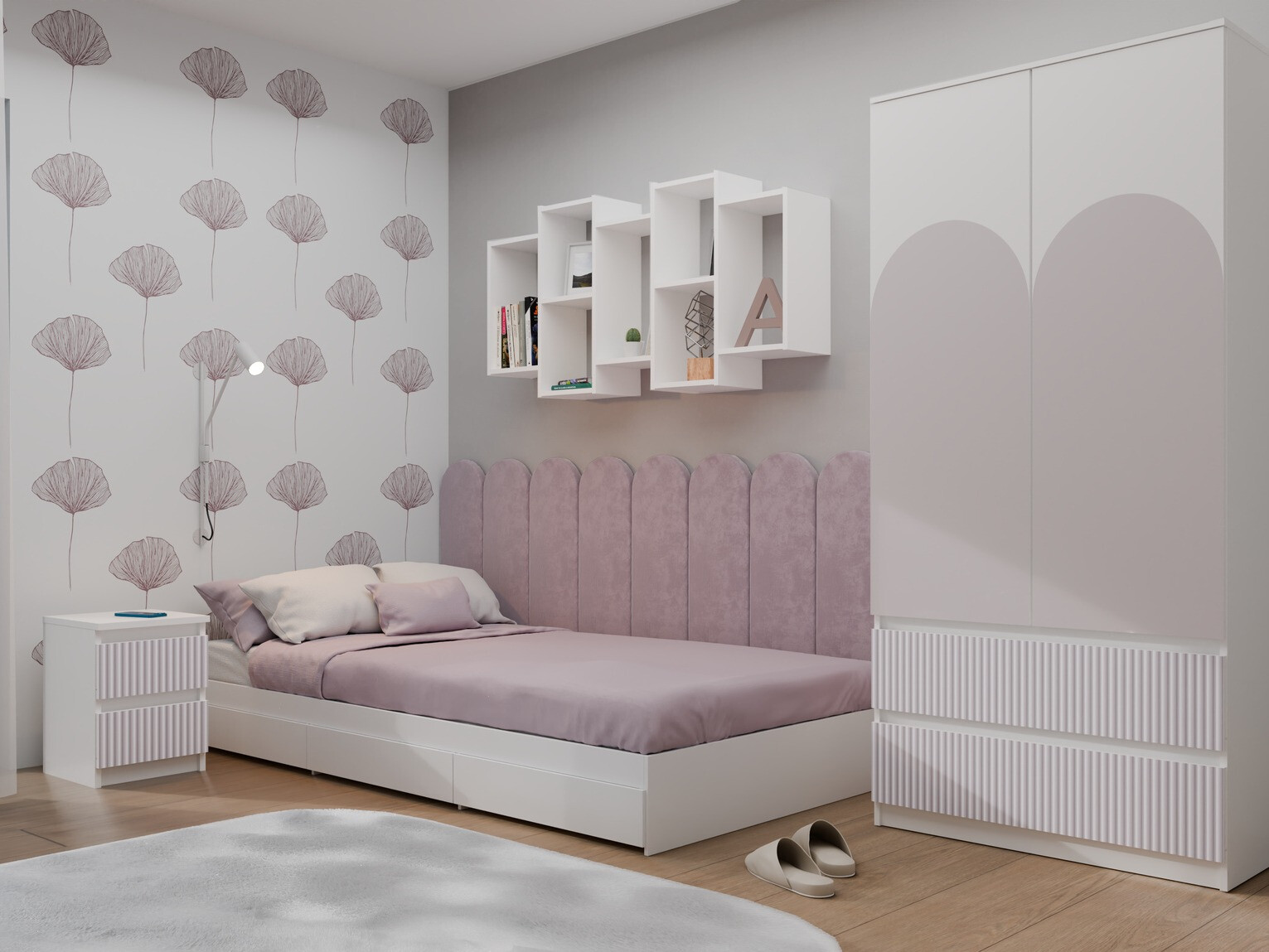 Éjjeliszekrény Mortore 103 (Rózsaszín)