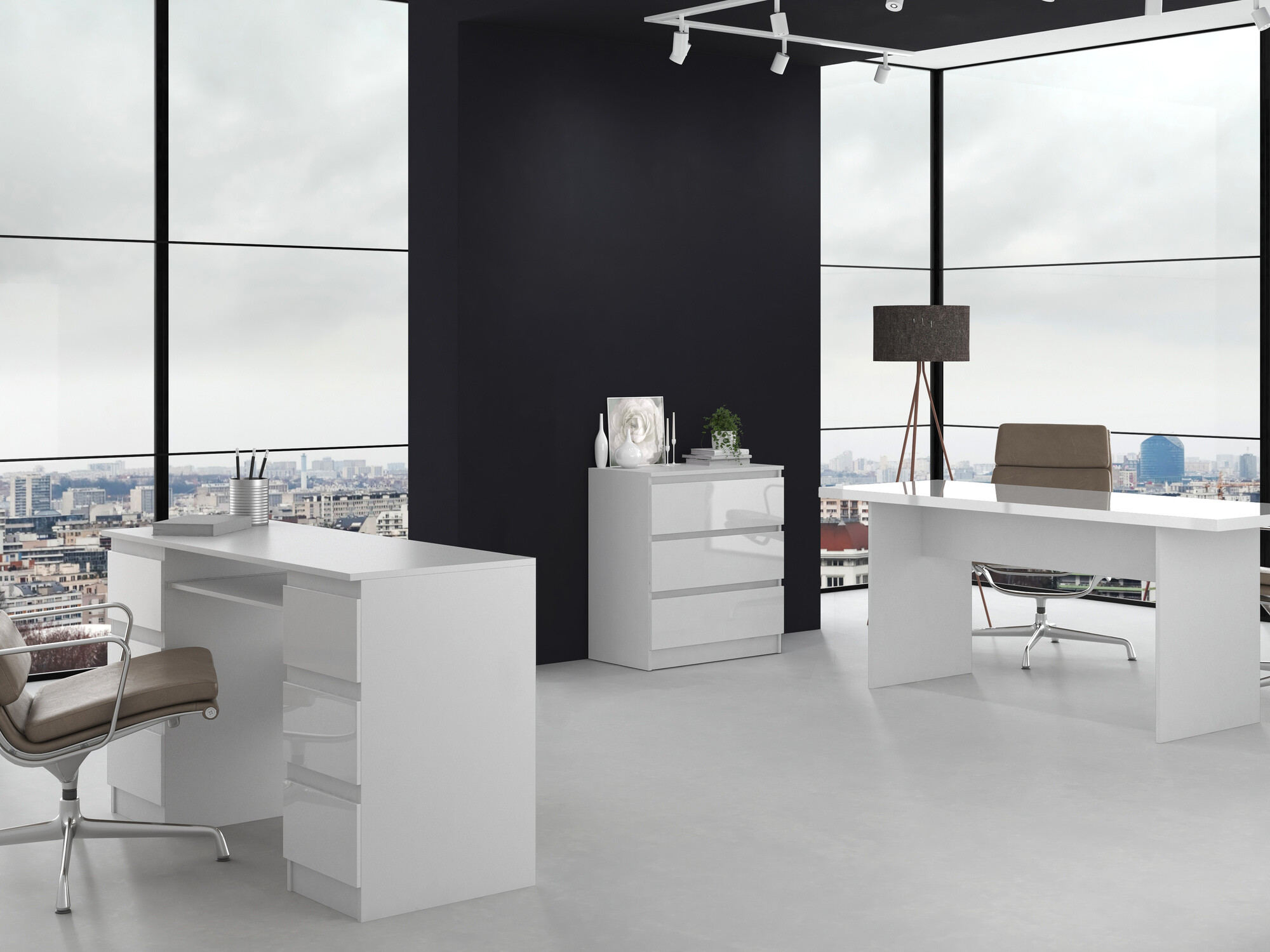 Komód Elbvelu 106 (Fényes fehér)