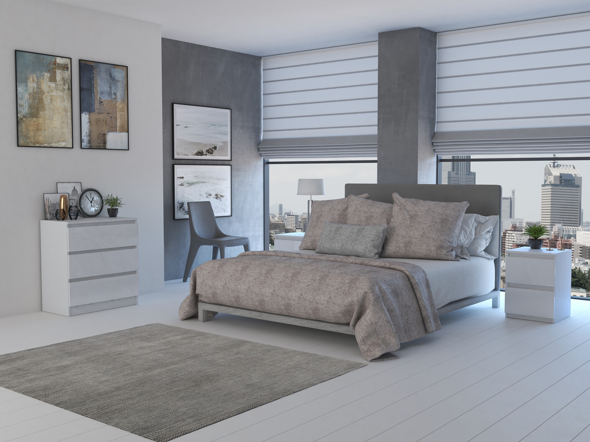 Komód Elbvelu 106 (Fényes fehér)