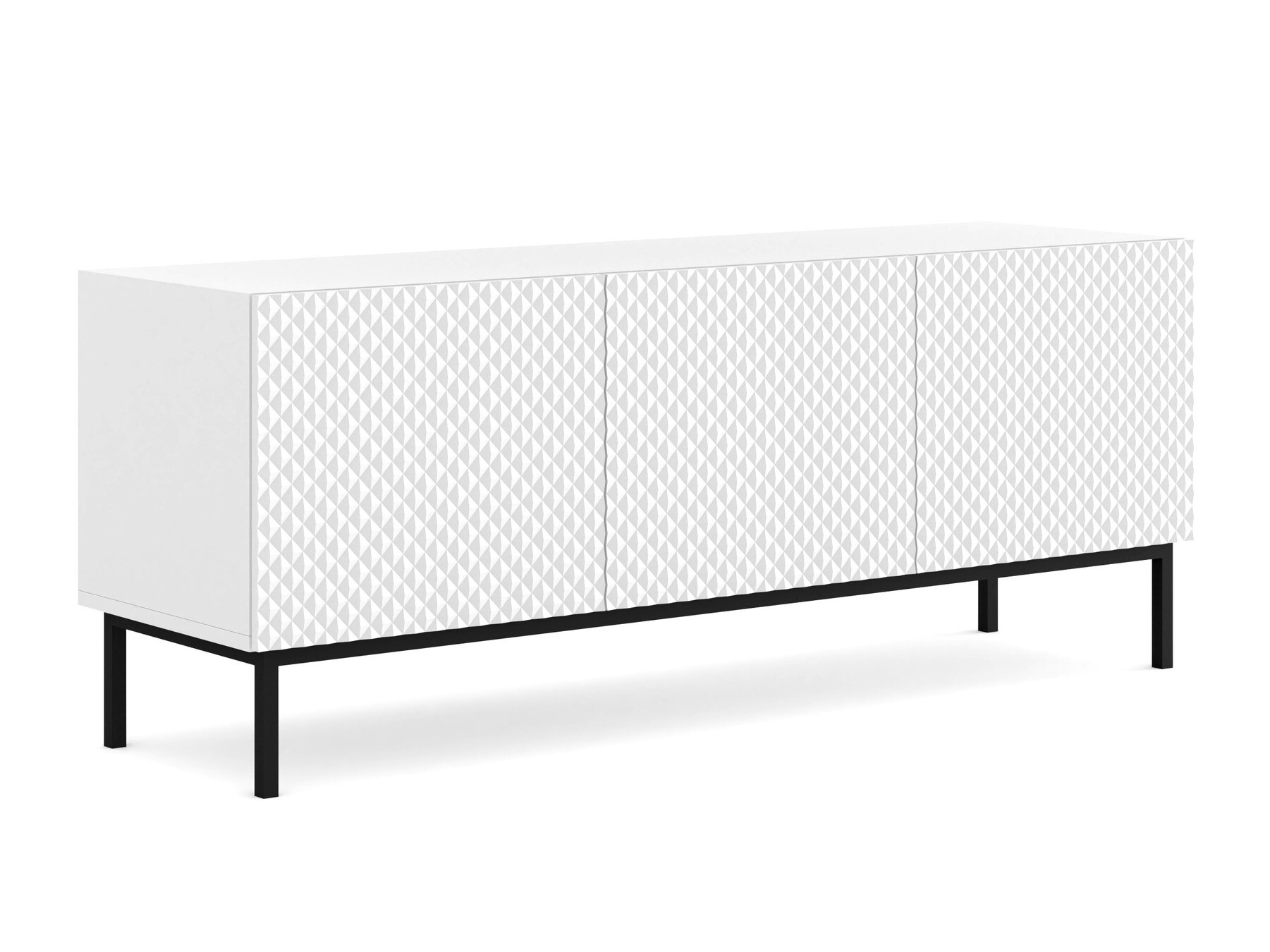 TV-állvány Odelomu 101 (Fehér + Fényes fehér)