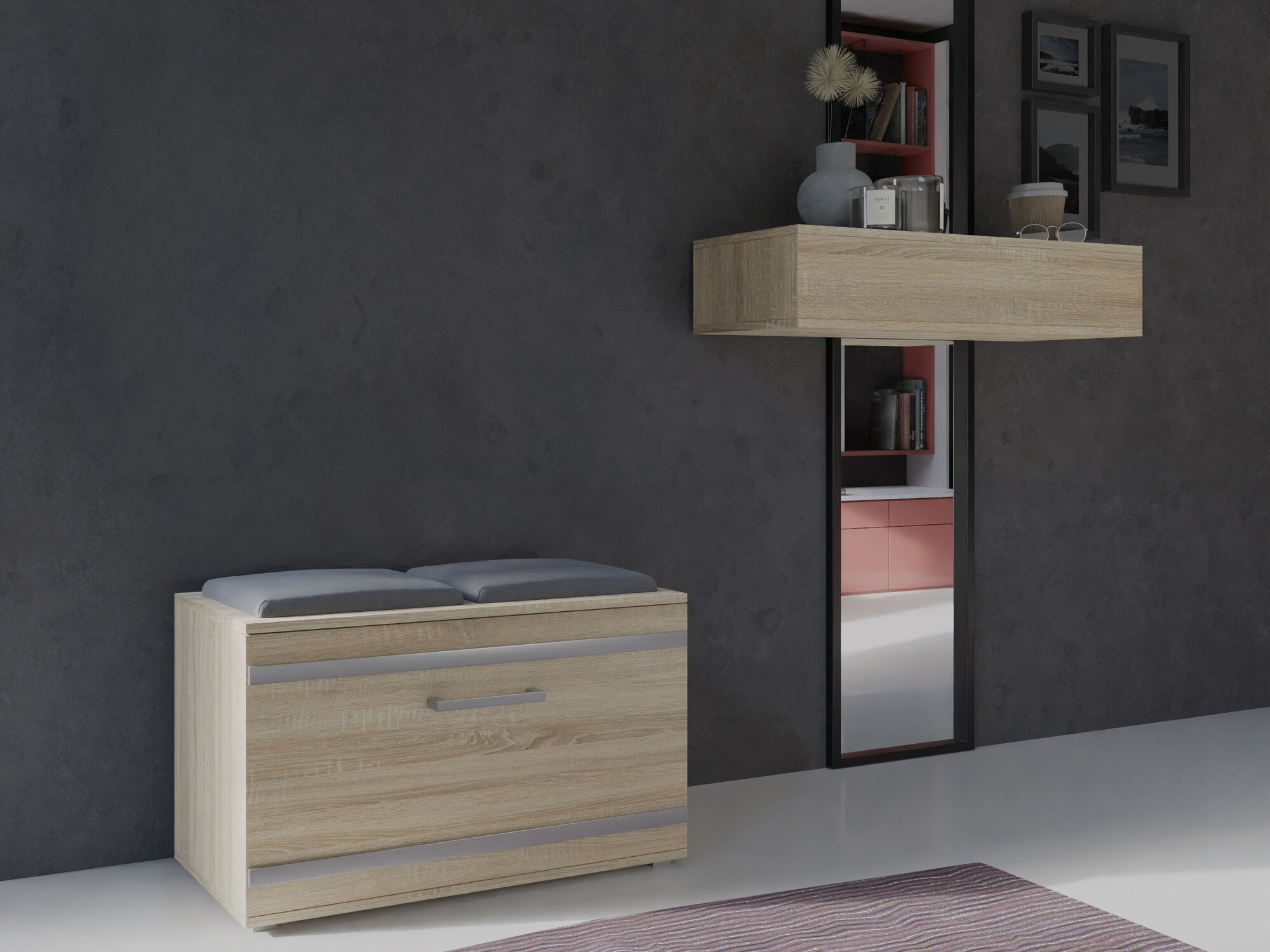 Cipőtároló Mandeville 179 (Sonoma tölgy)