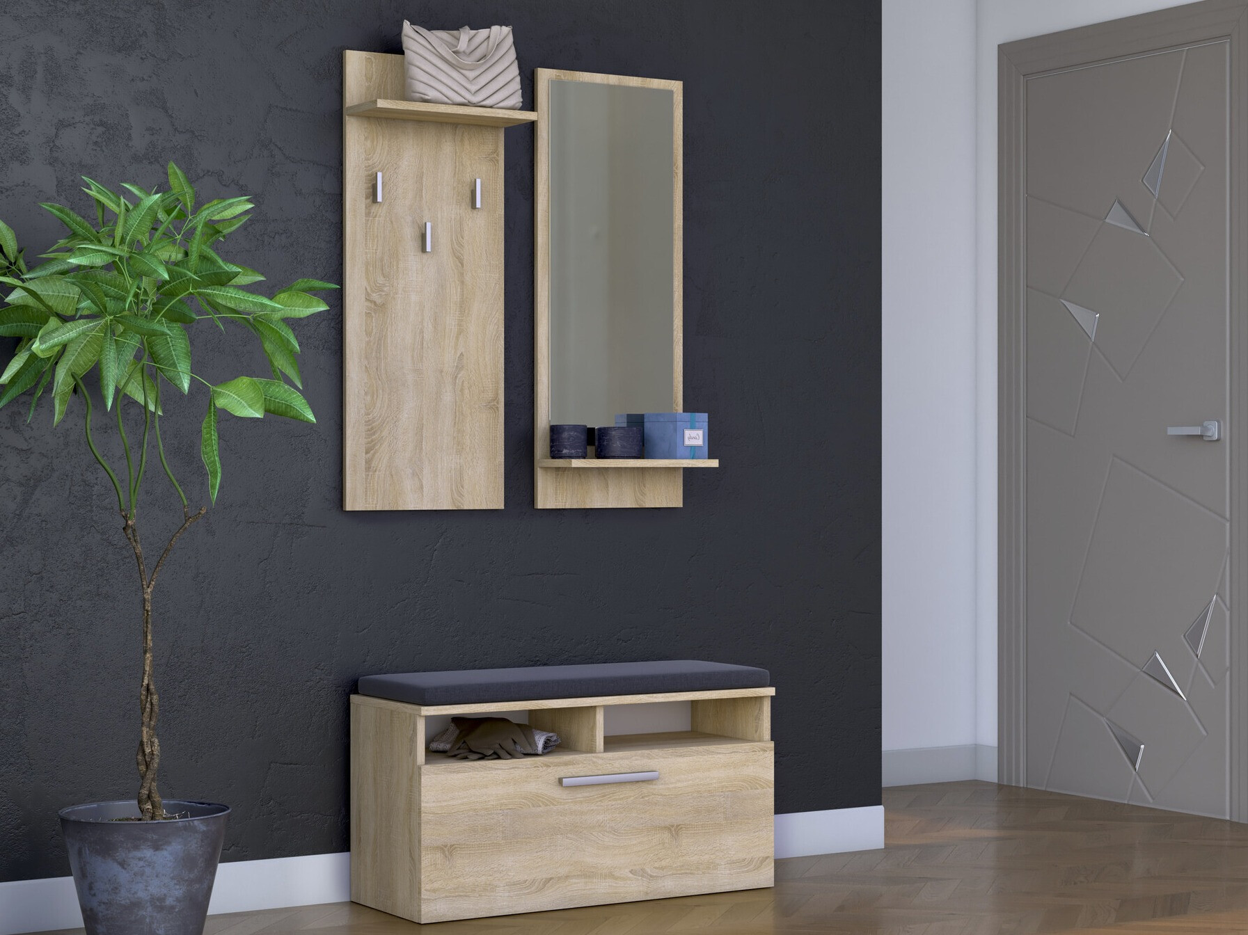 Előszoba garnitúra Mandeville 190 (Sonoma tölgy)