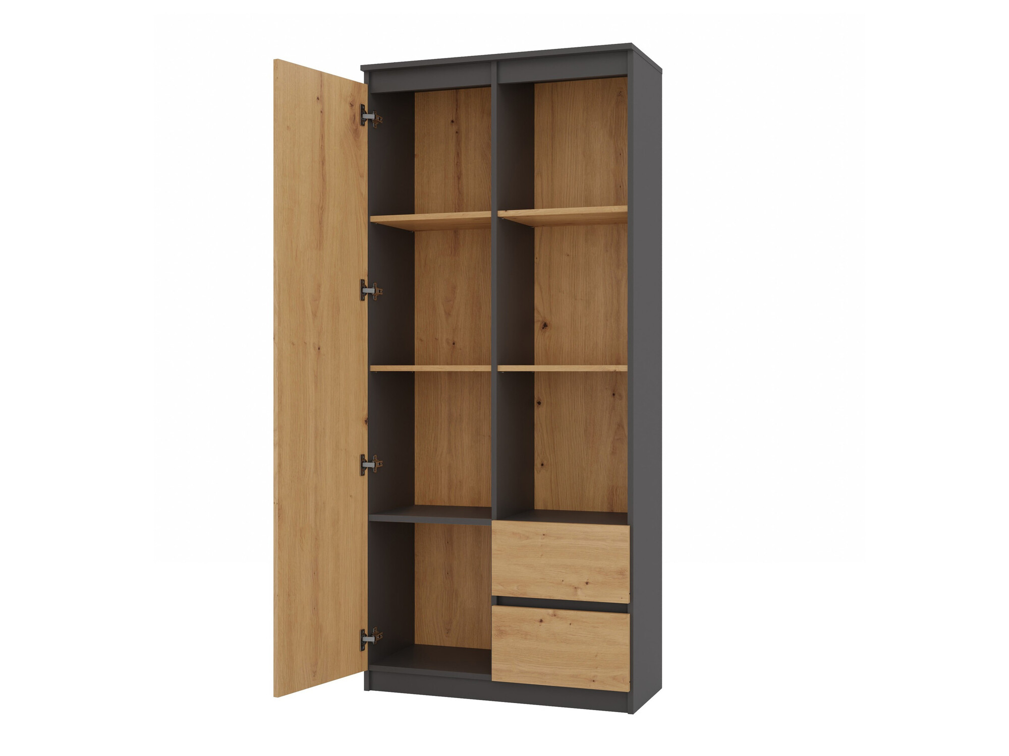 Könyvespolc Mandeville 182 (Antracit + Artisan tölgy)