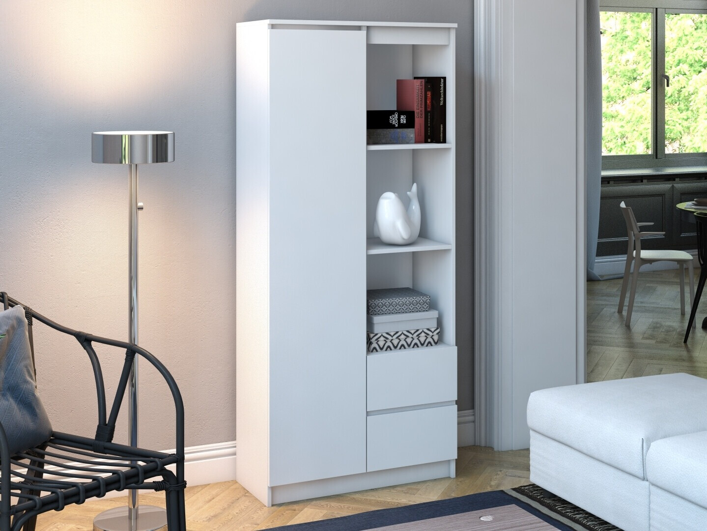 Könyvespolc Mandeville 182 (Fehér)