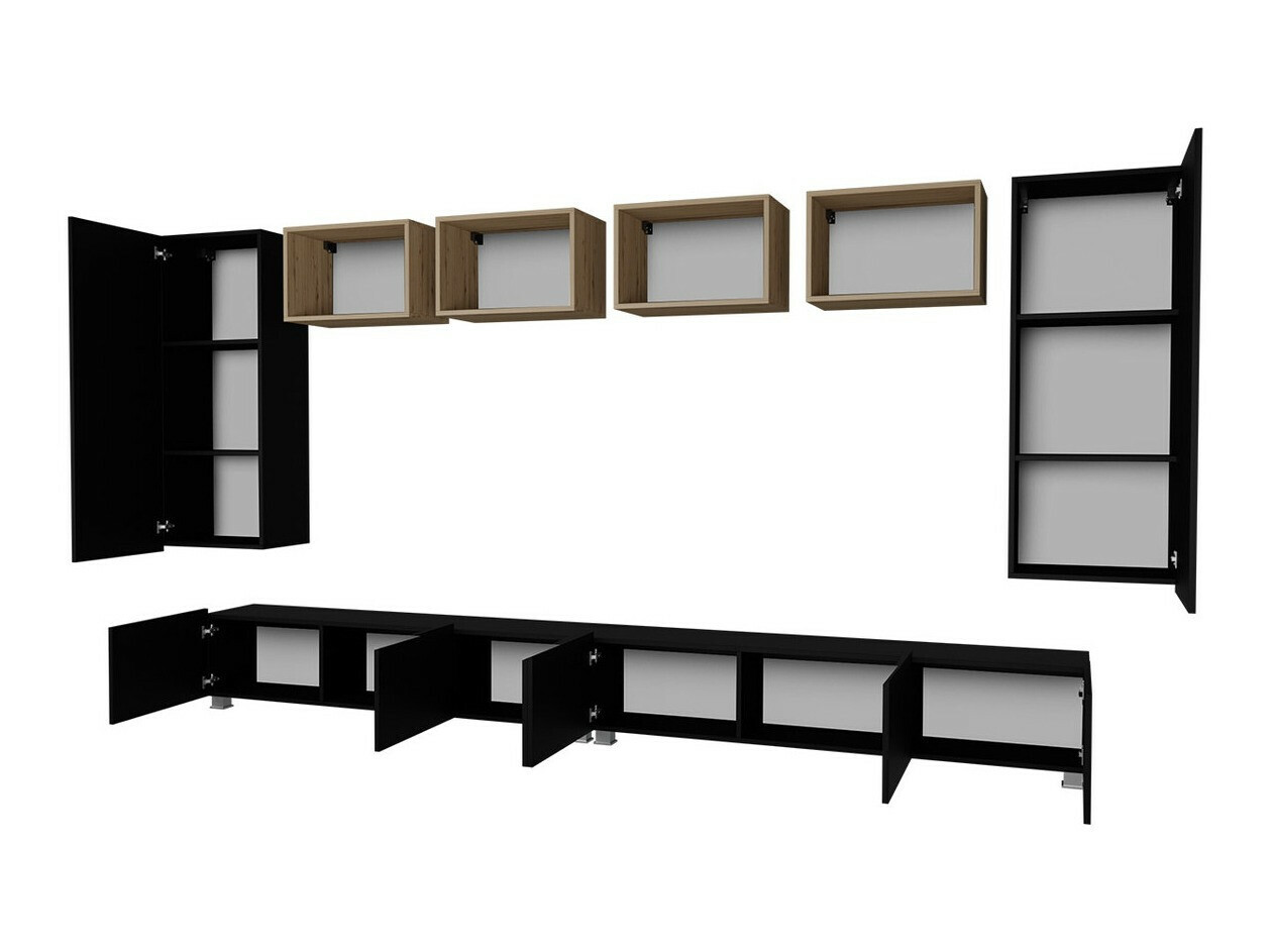 Nappali szett Tivdalu 155 (Fehér + Fényes fehér + Arany tölgy)