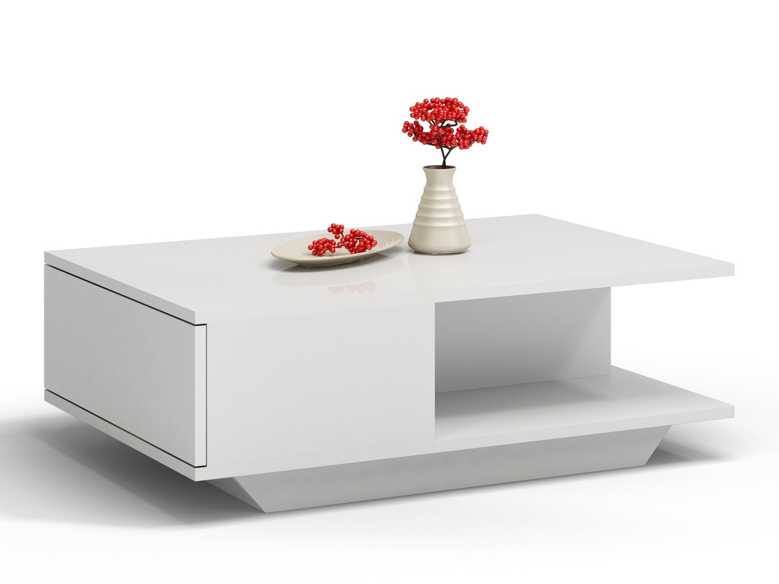 Dohányzóasztal Mandeville 205 (Fehér + Fényes fehér)