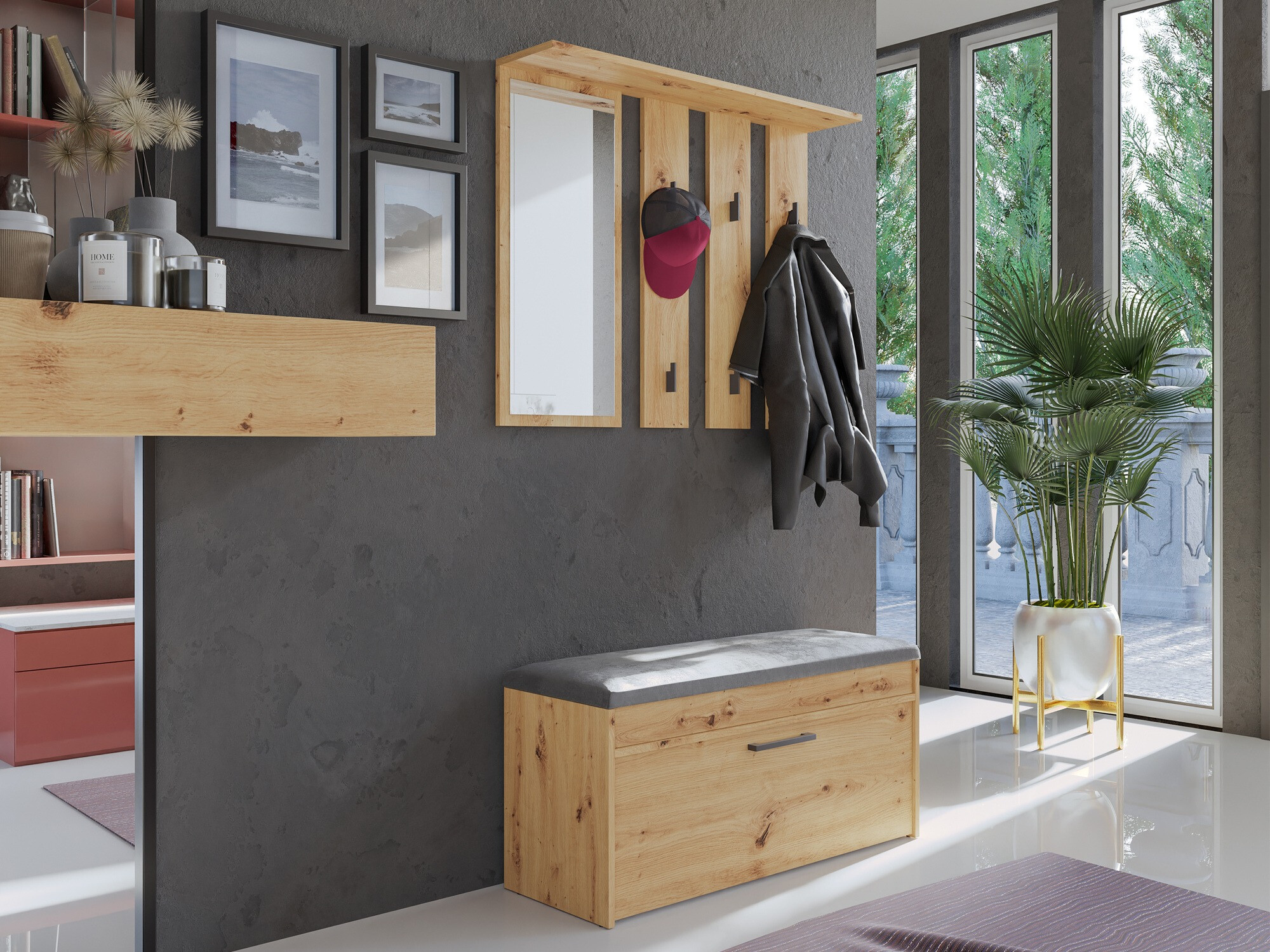 Cipőtároló Mandeville 216 (Artisan tölgy)