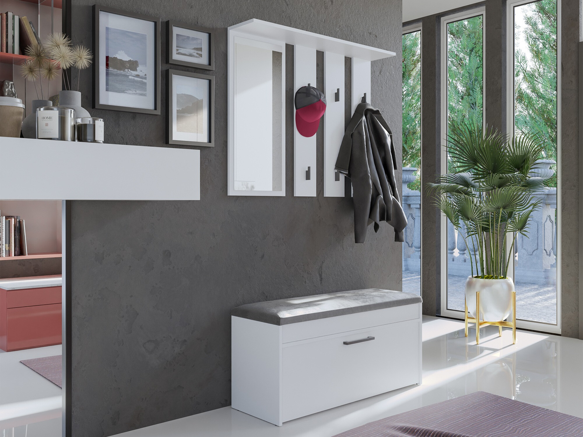 Cipőtároló Mandeville 216 (Fehér)