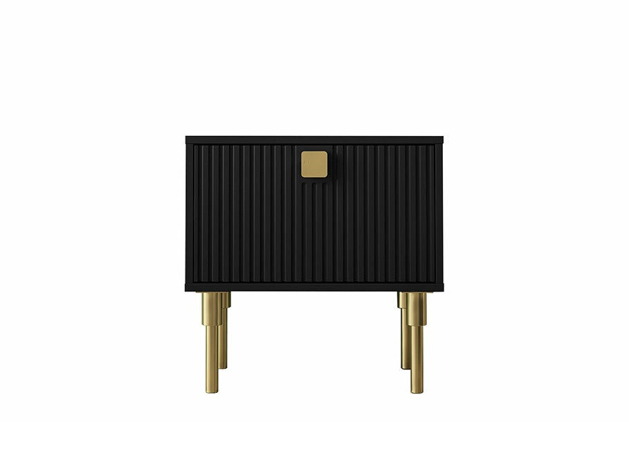 Éjjeliszekrény Merced 121 (Fekete + Aranysárga)